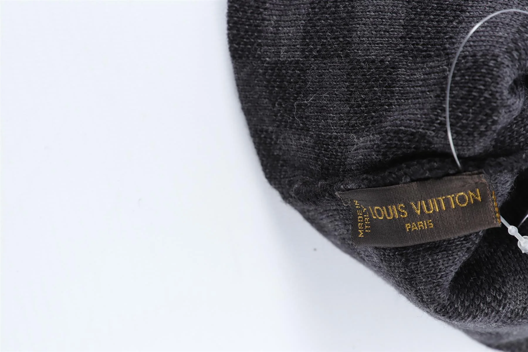 LOUIS VUITTON BLACK MEN'S DAMIER EBENE WOOL BEANIE ONE SIZE - Image 5