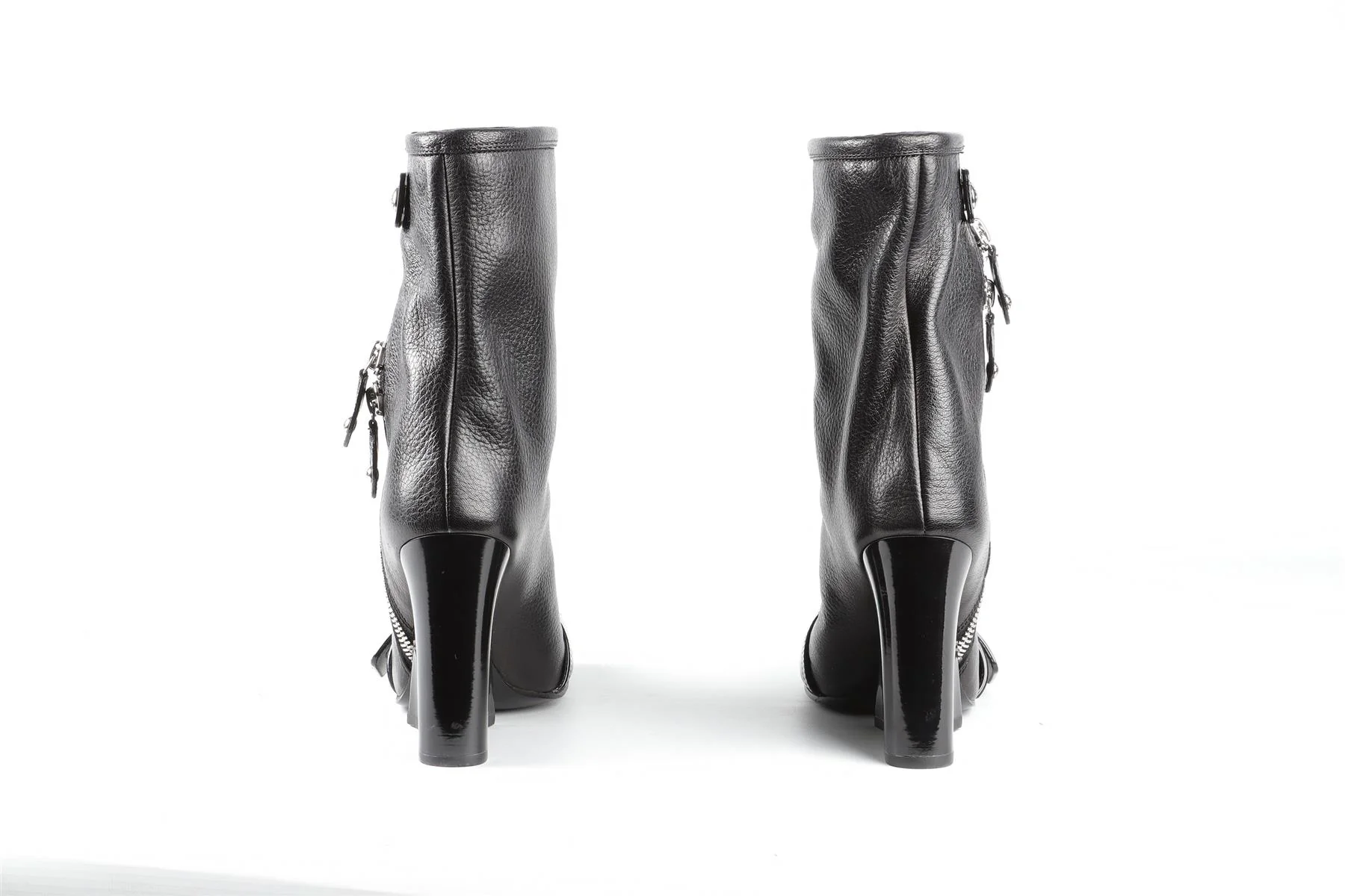 LOUIS VUITTON BLACK PATTI LEATHER ANKLE BOOTS EU 39 UK 6.5 US 9.5 - Image 5