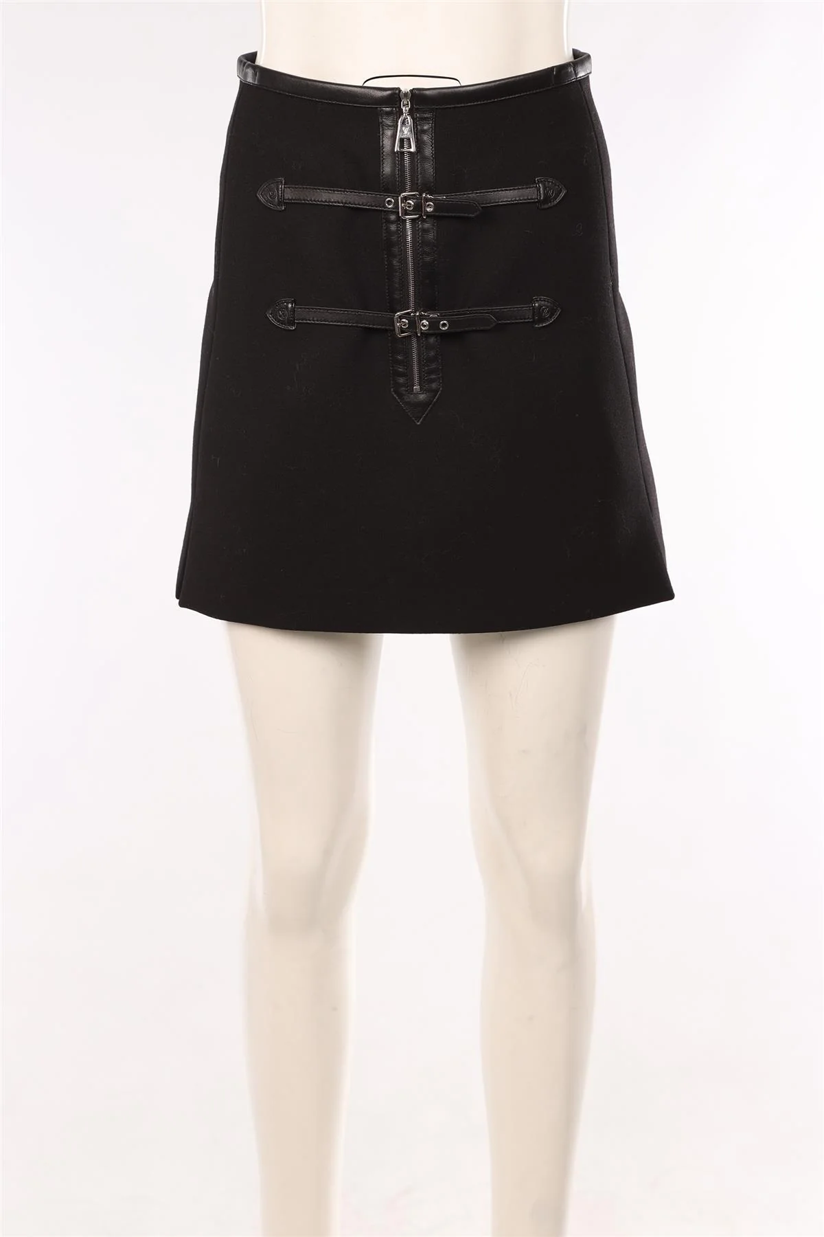 LOUIS VUITTON BLACK WOOL MINI SKIRT FR 36 UK 8 - Image 2