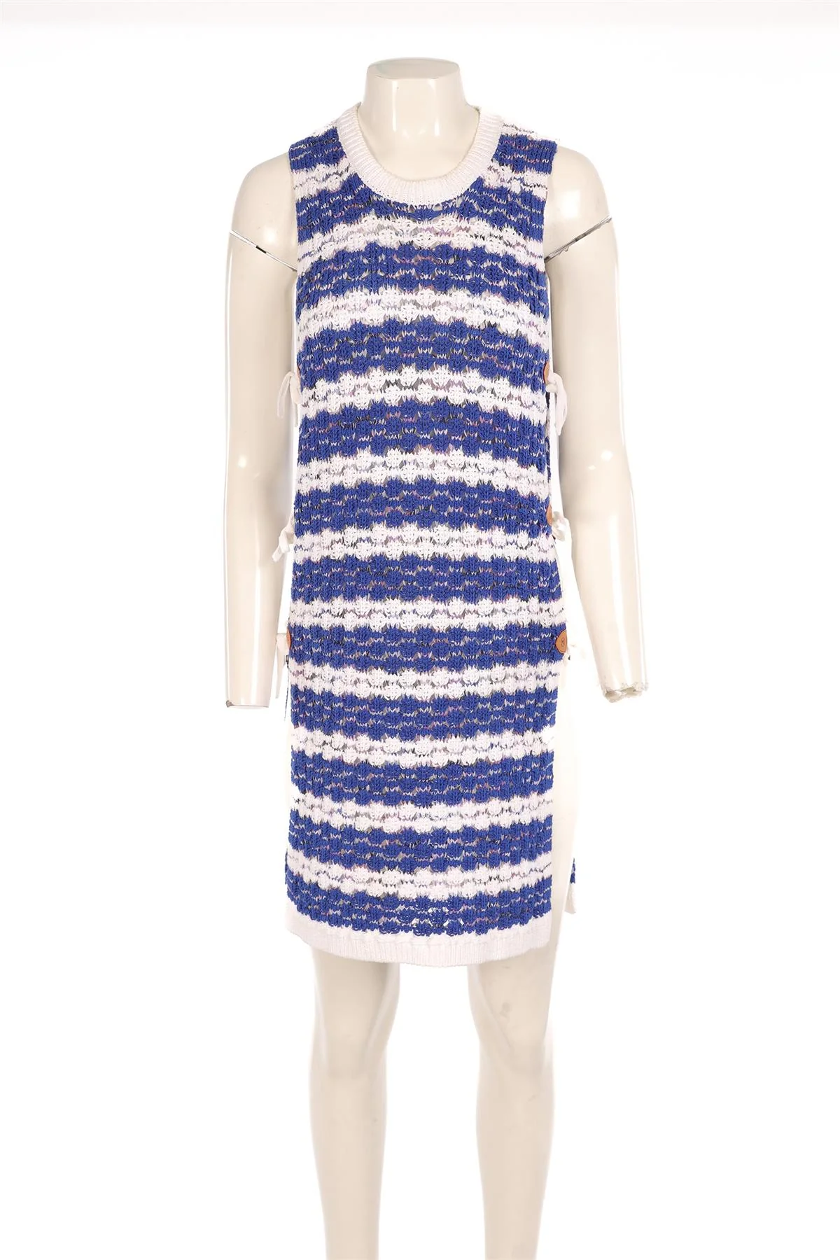 LOUIS VUITTON BLUE CROCHET MIDI DRESS SMALL - Image 2