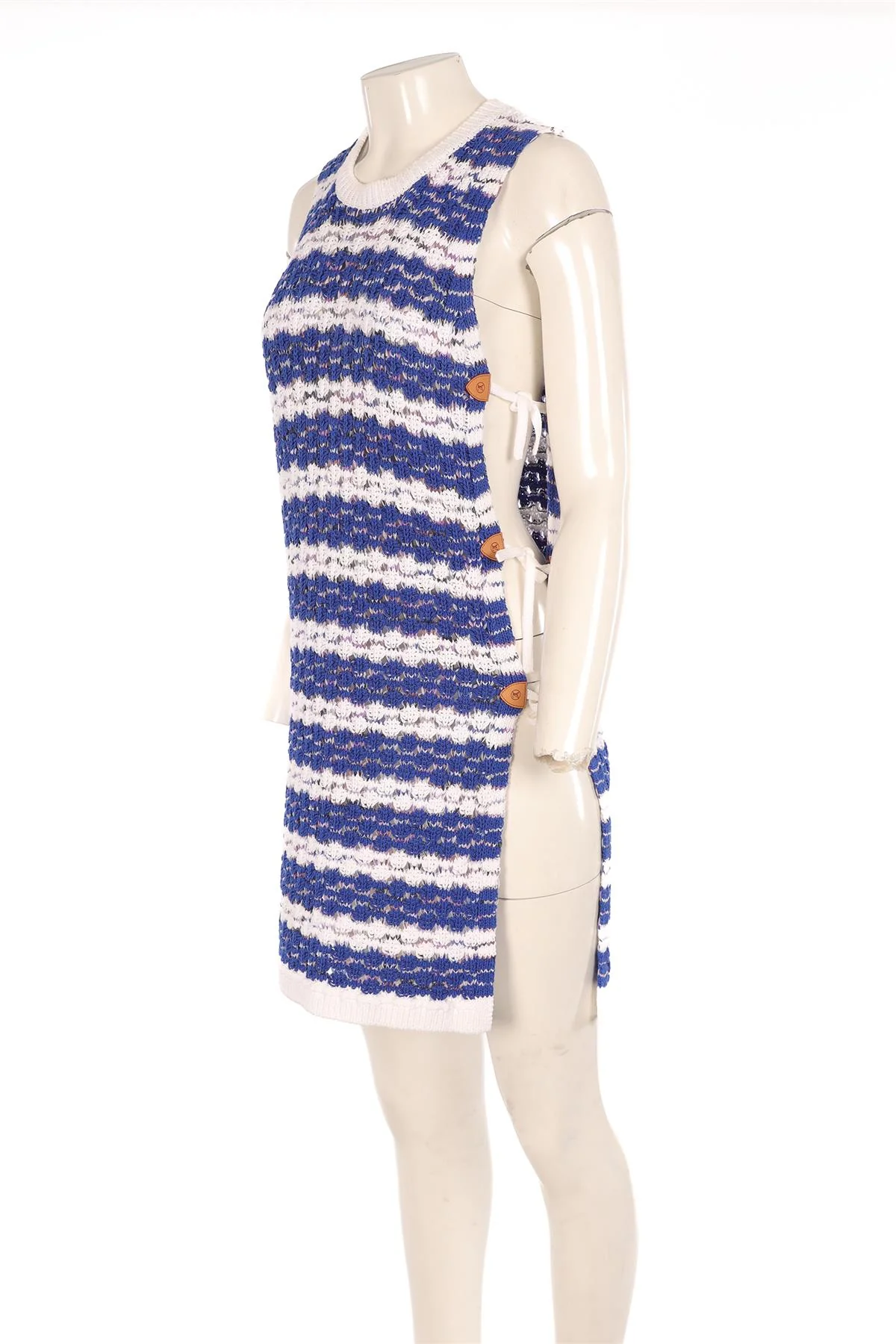 LOUIS VUITTON BLUE CROCHET MIDI DRESS SMALL - Image 3