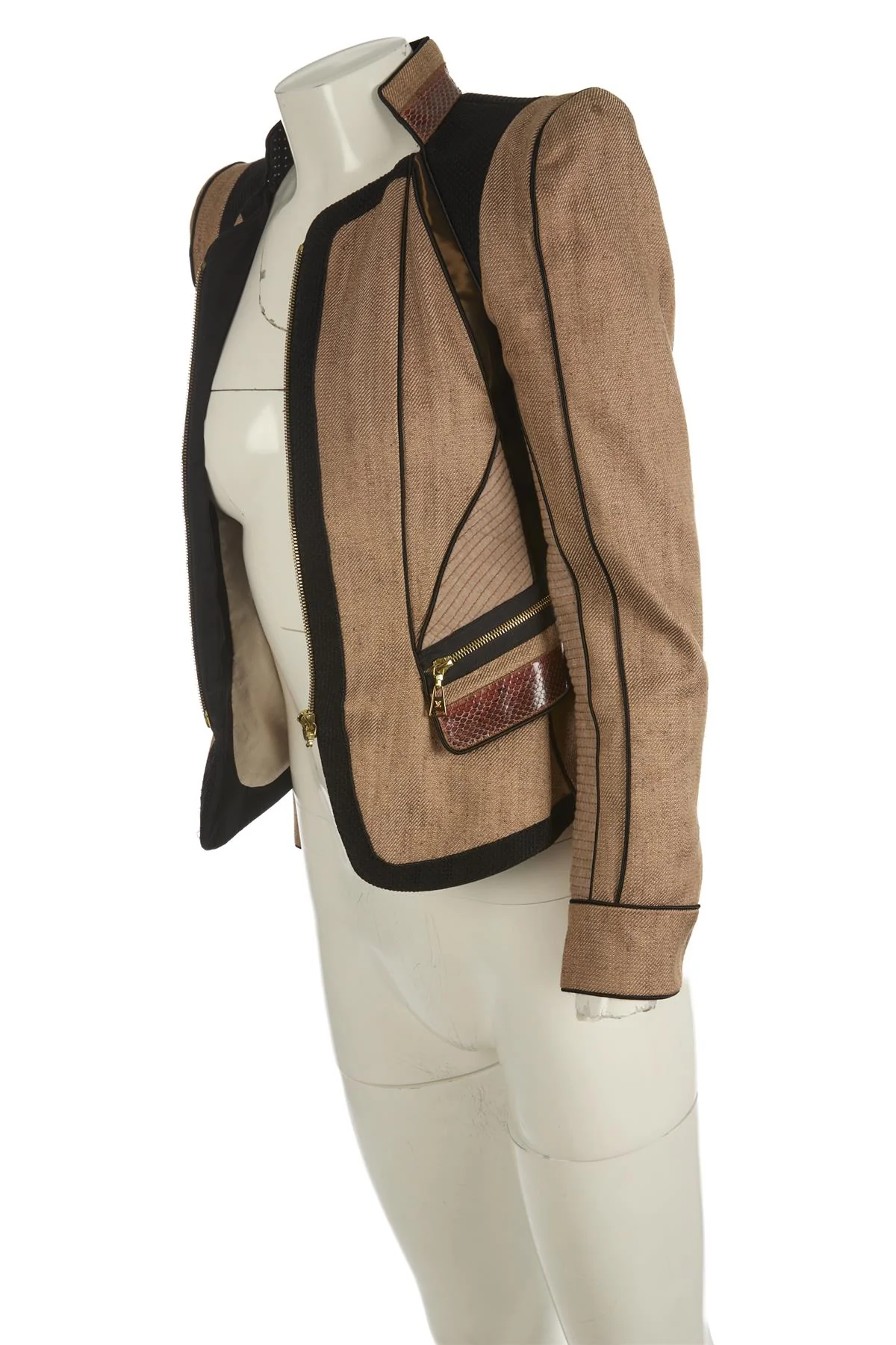 LOUIS VUITTON BROWN 2009 COTTON JACKET FR 36 UK 8 - Image 3