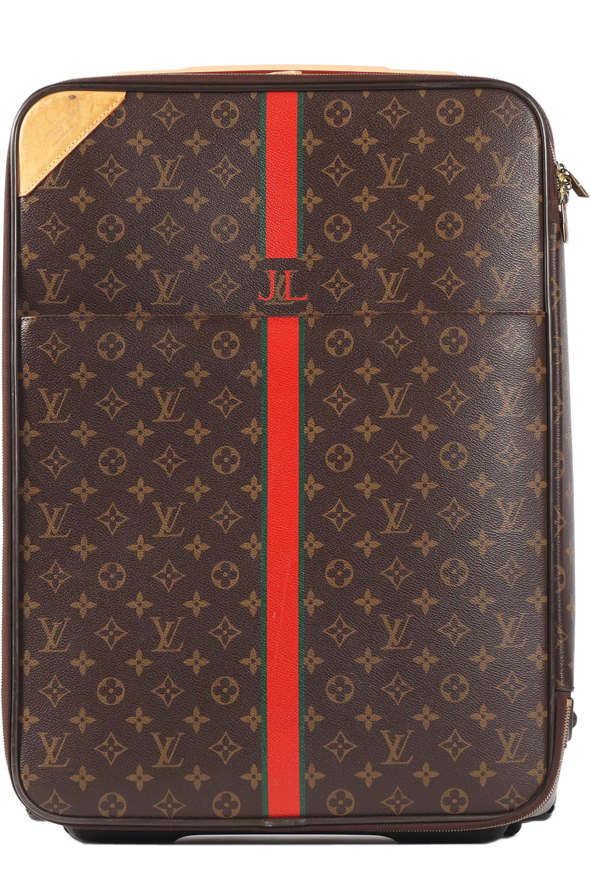 LOUIS VUITTON BROWN 2010 PEGASE 55 COATED CANVAS SUITCASE - Image 13