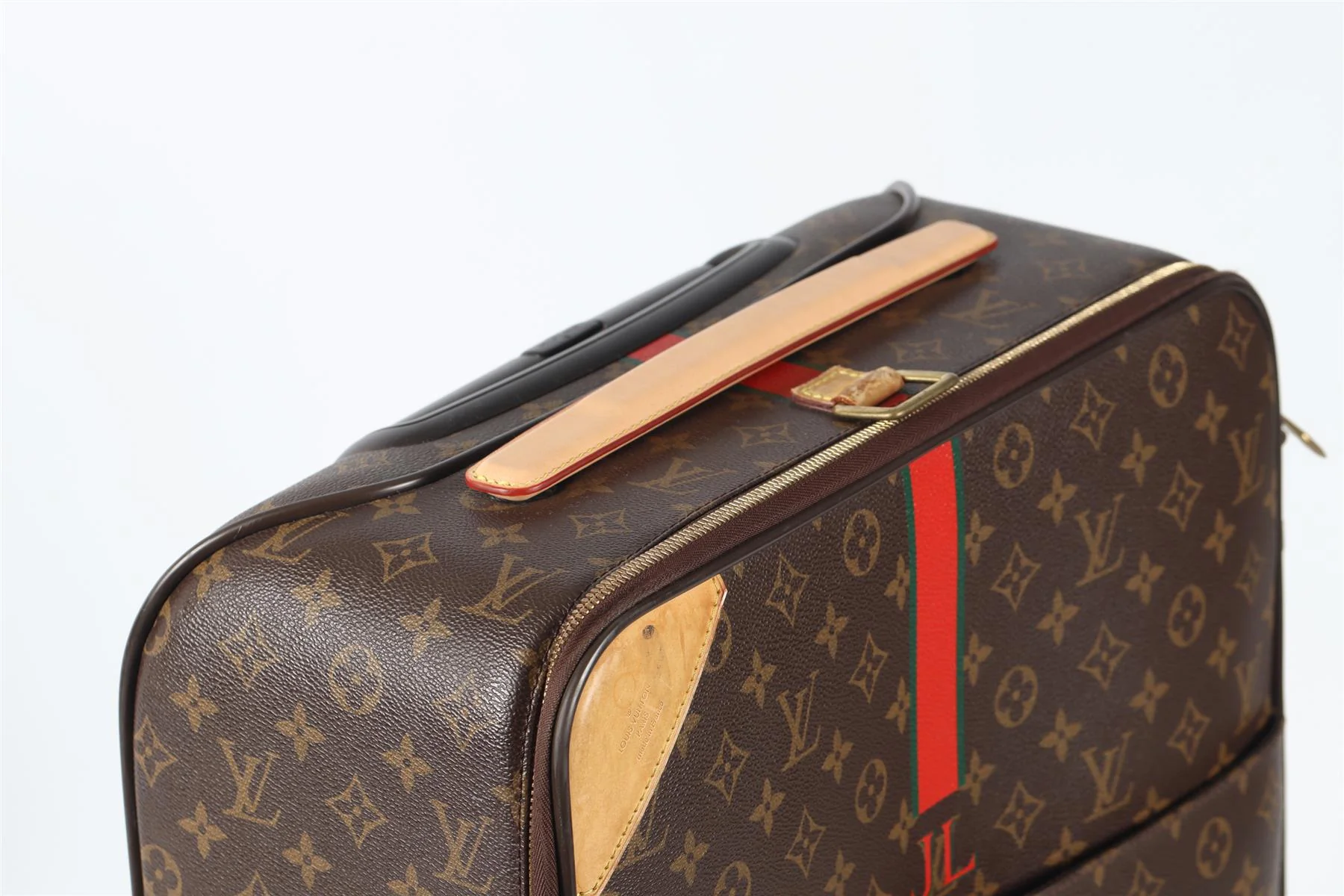 LOUIS VUITTON BROWN 2010 PEGASE 55 COATED CANVAS SUITCASE - Image 8