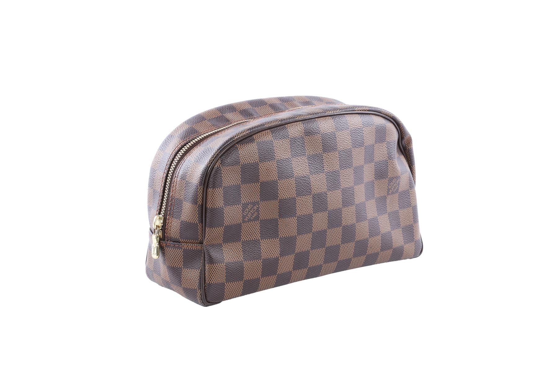 LOUIS VUITTON BROWN 2013 TROUSSE TOILETTE 25 DAMIER EBENE COSMETICS POUCH - Image 3