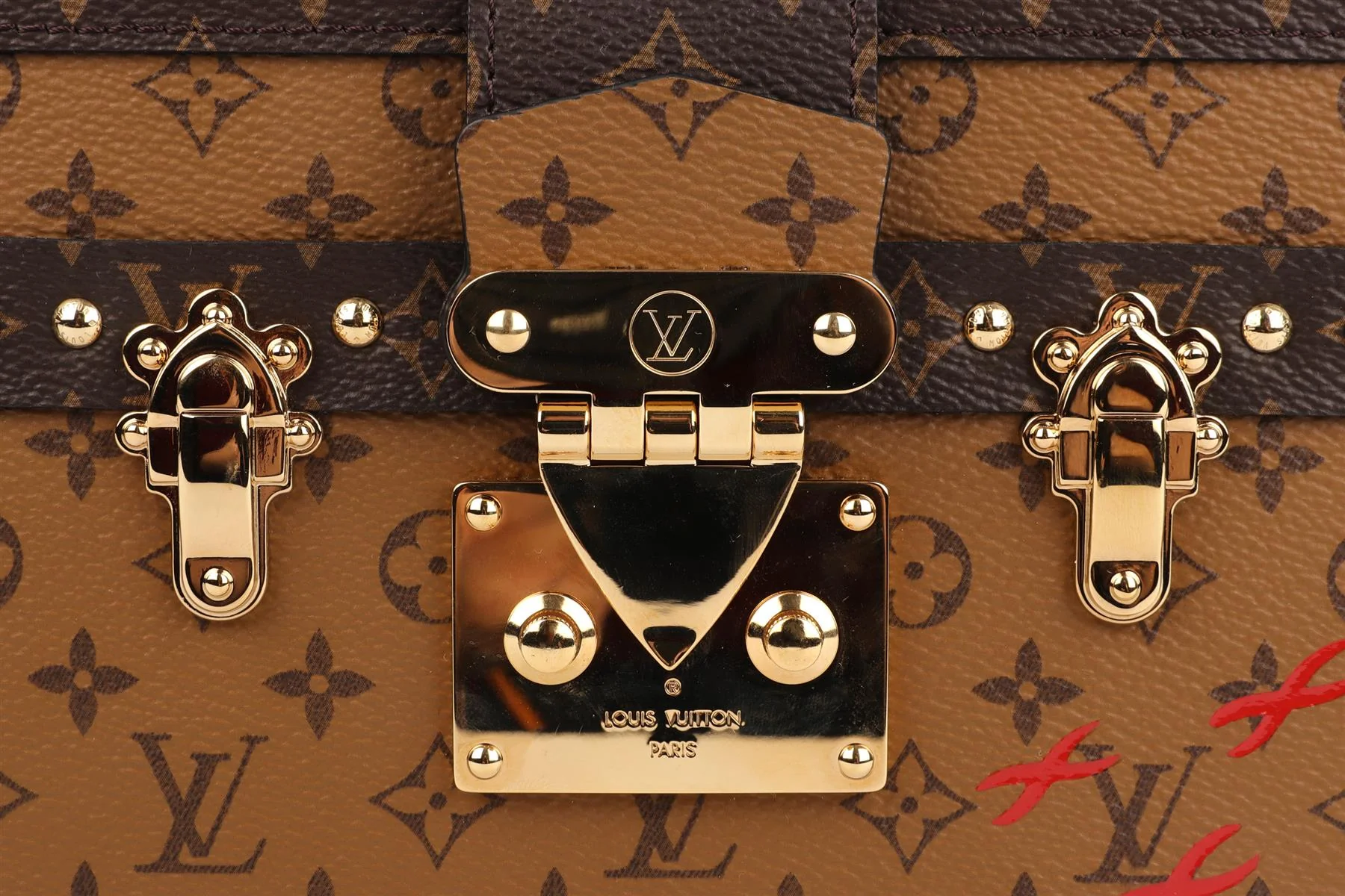 LOUIS VUITTON BROWN 2017 PETITE MALLE MONOGRAM COATED CANVAS CLUTCH - Image 9