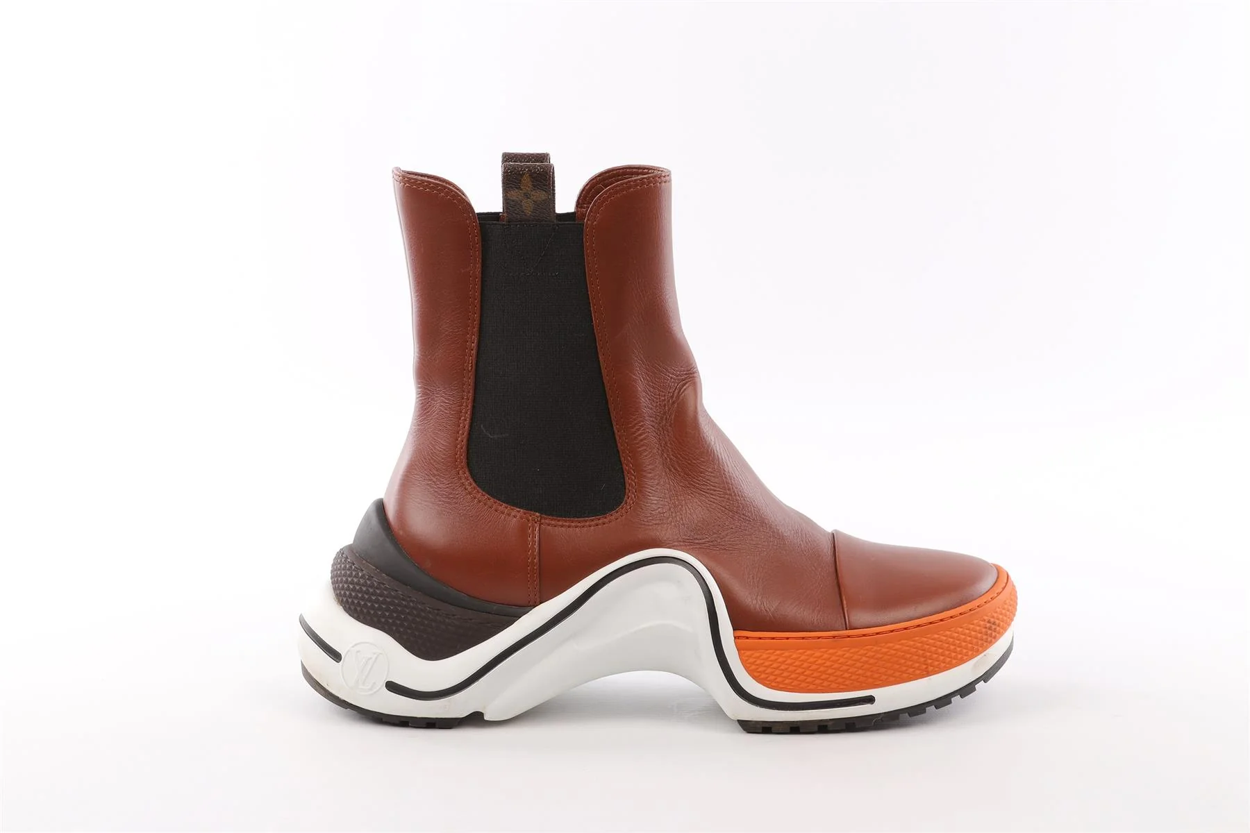 LOUIS VUITTON BROWN ARCHLIGHT LEATHER ANKLE BOOTS EU 41 UK 7 US 11 - Image 2