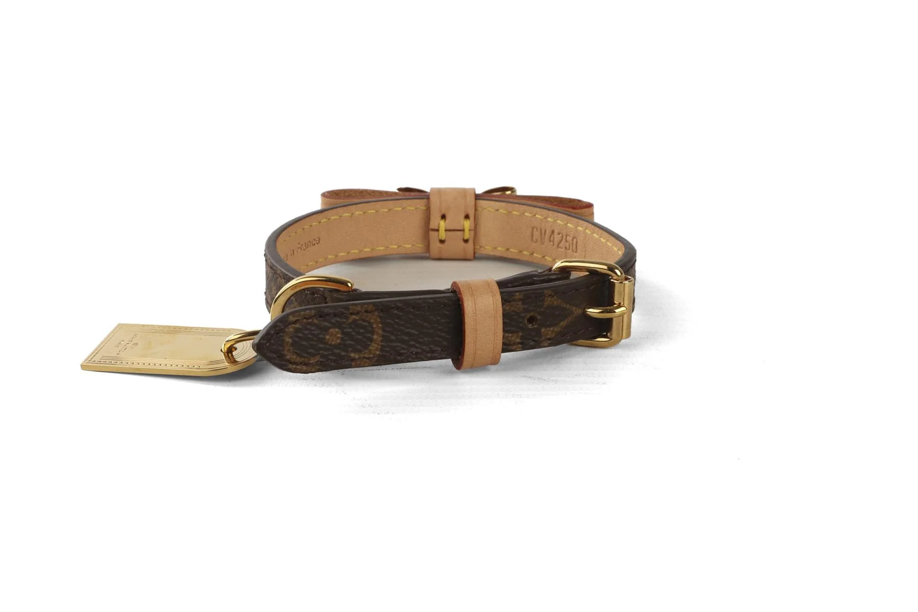 LOUIS VUITTON BROWN BAXTER MONOGRAM DOG COLLAR XSMALL - Image 4