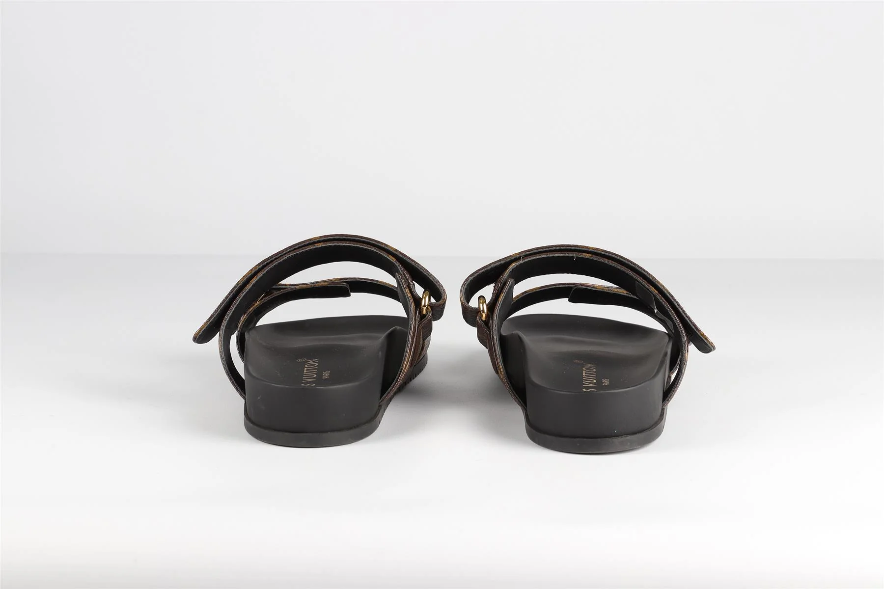 LOUIS VUITTON BROWN BOM DIA MONOGRAM LEATHER SANDALS EU 39 UK 6 US 9 - Image 5