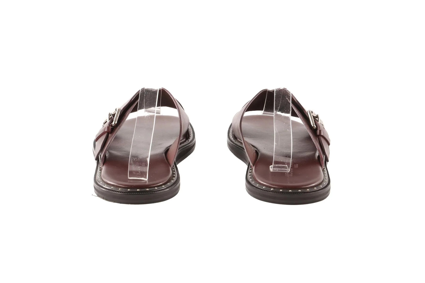 LOUIS VUITTON BROWN MEN'S LEATHER SANDALS EU 41.5 UK 8.5 US 11.5 - Image 5