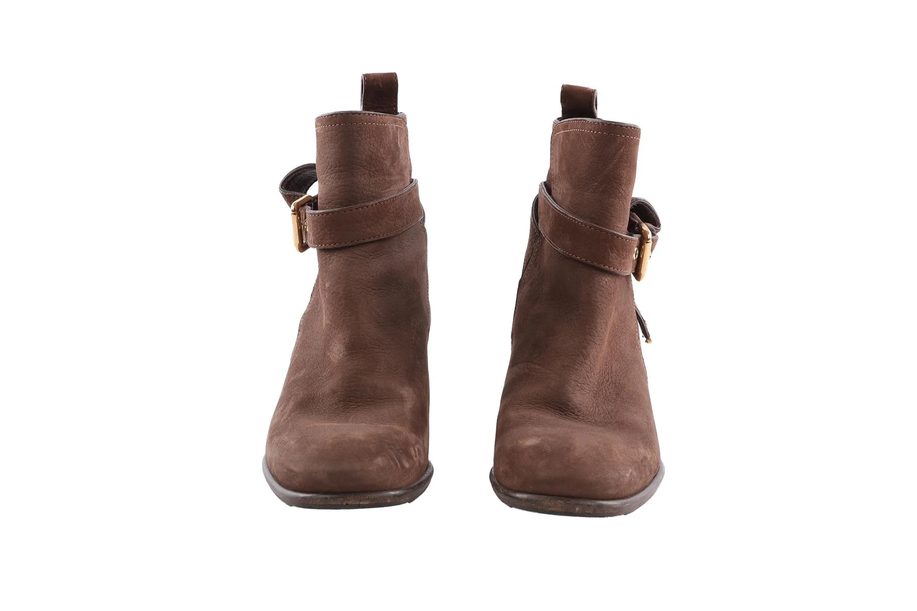LOUIS VUITTON BROWN SUEDE ANKLE BOOTS EU 38 - Image 3