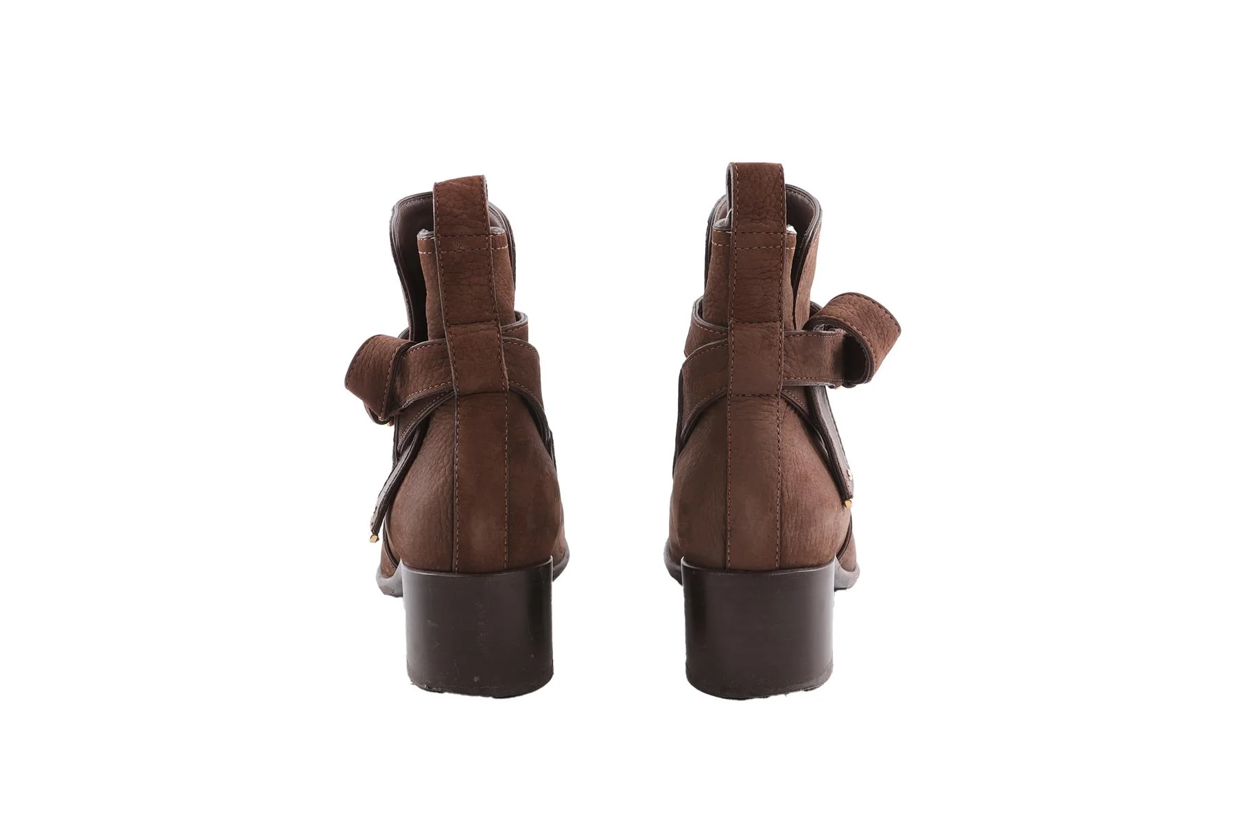 LOUIS VUITTON BROWN SUEDE ANKLE BOOTS EU 38 - Image 5