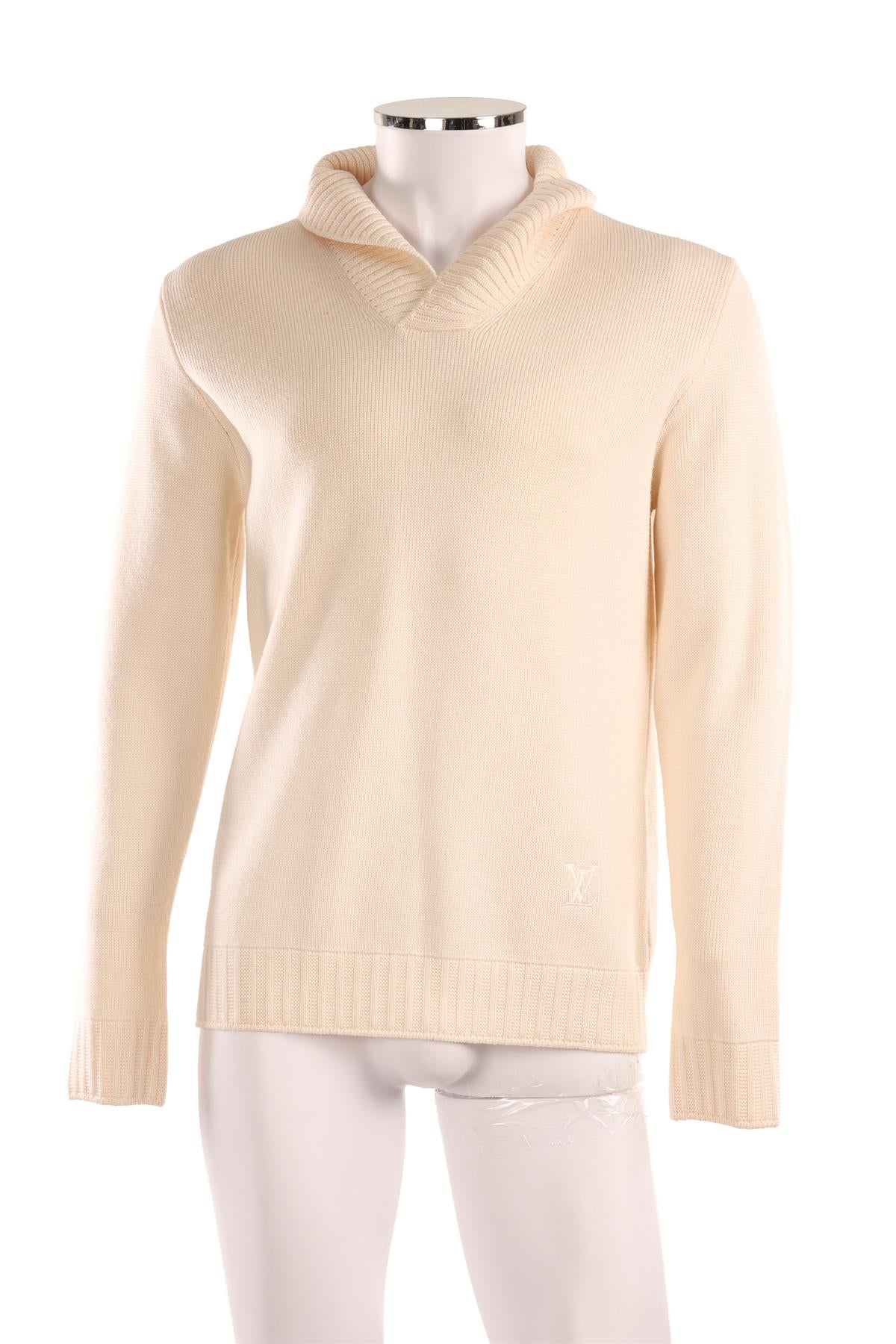 LOUIS VUITTON CREAM MEN'S WOOL SWEATER MEDIUM - Image 3