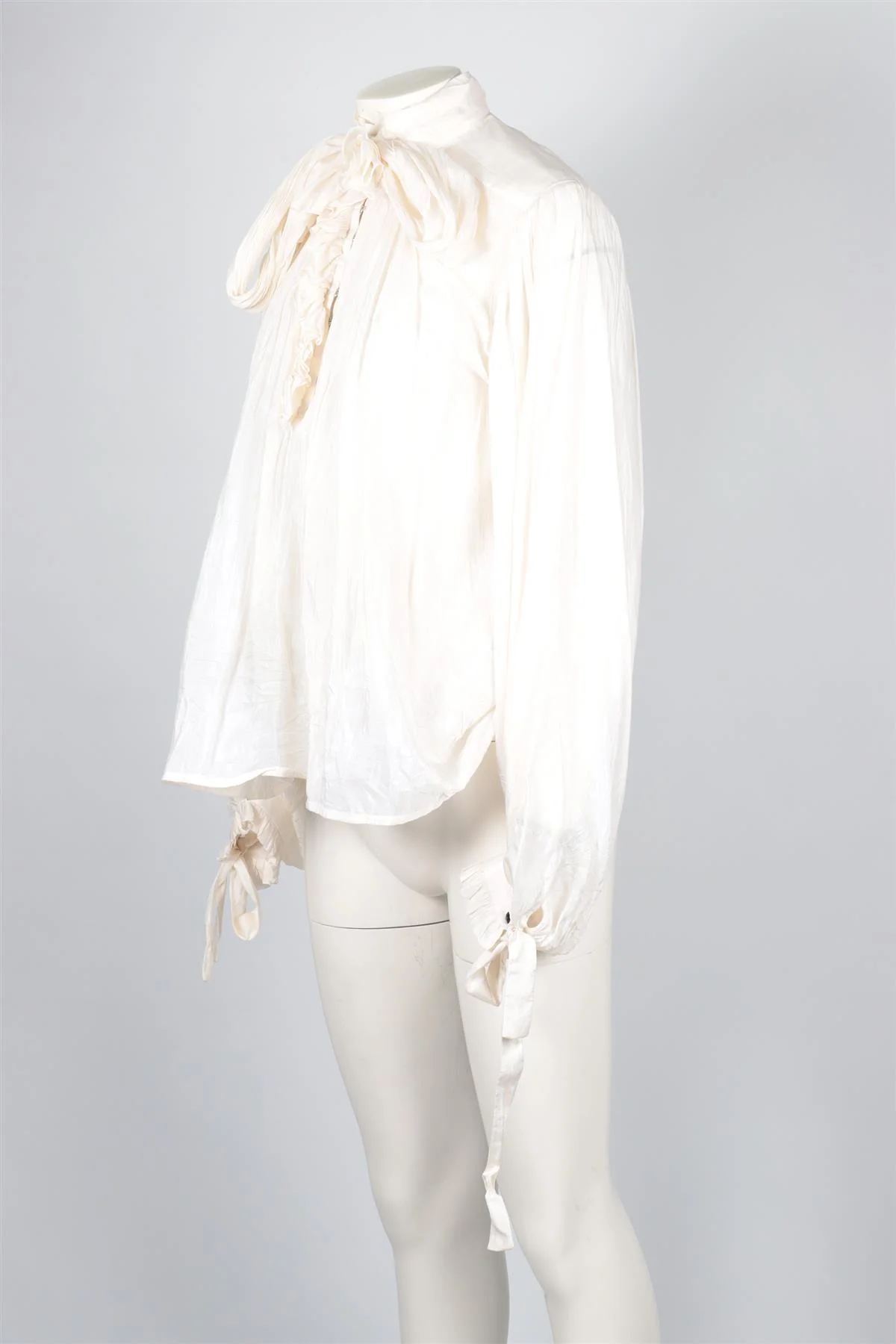 LOUIS VUITTON CREAM SILK BLOUSE FR 38 UK 10 - Image 3