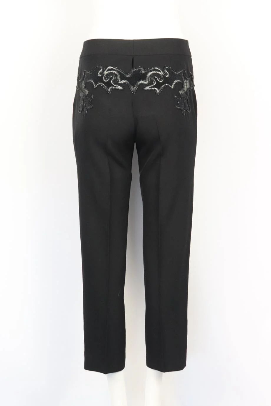 LOUIS VUITTON EMBELLISHED WOOL STRAIGHT LEG PANTS FR 40 UK 12 - Image 4