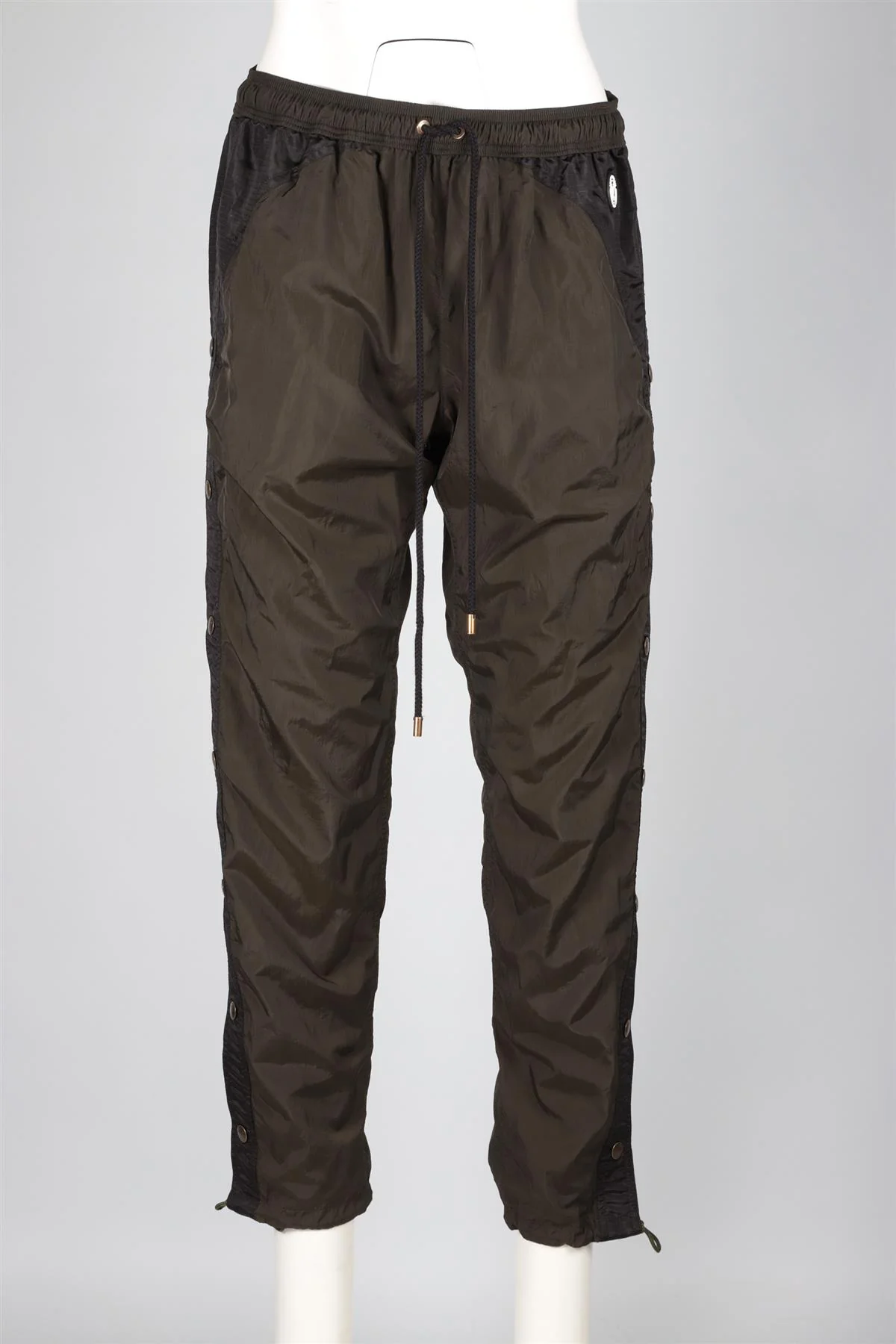 LOUIS VUITTON GREEN MONOGRAM NYLON TAPERED PANTS FR 38 UK 10 - Image 2