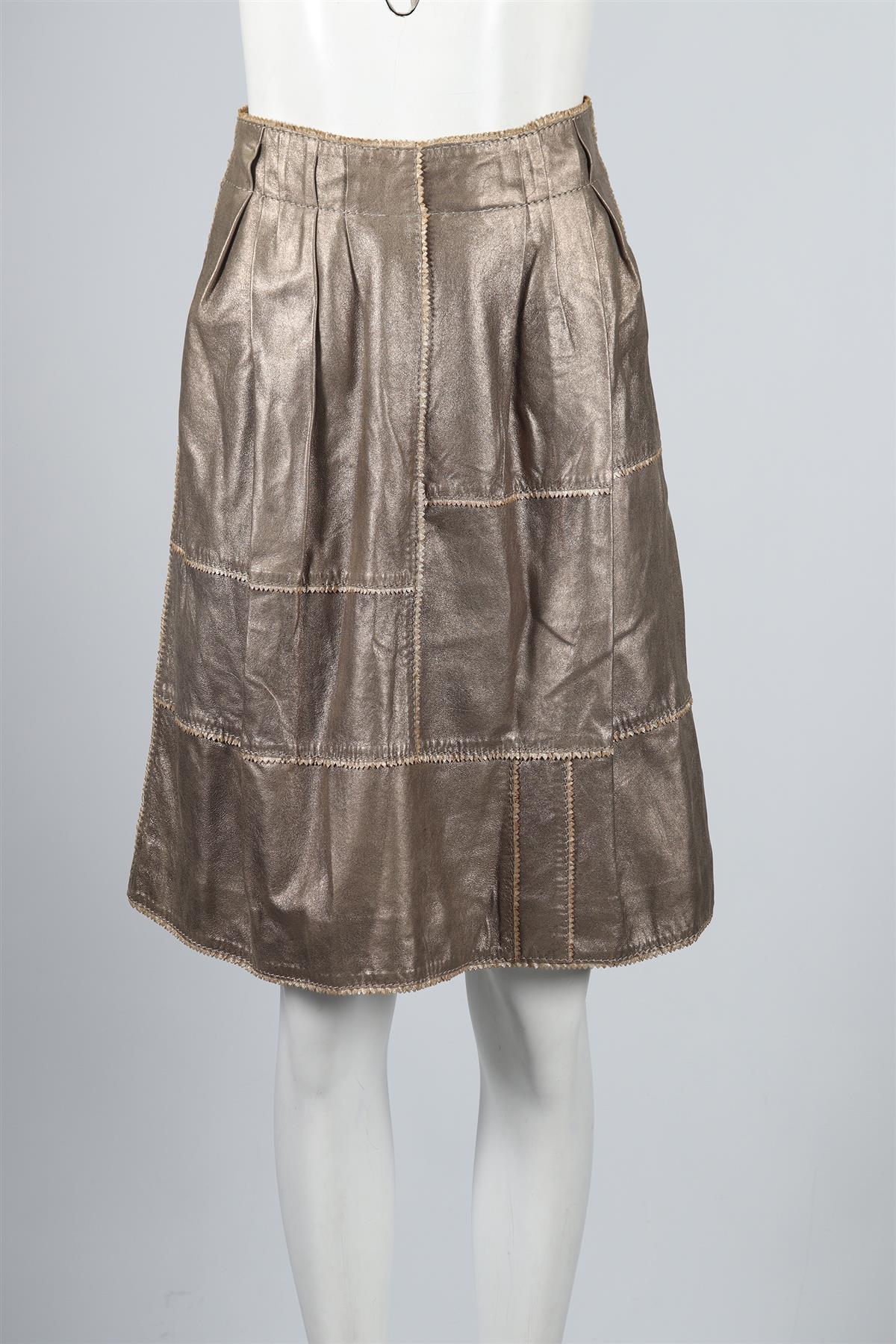 LOUIS VUITTON LEATHER MINI SKIRT FR 36 UK 8 - Image 2