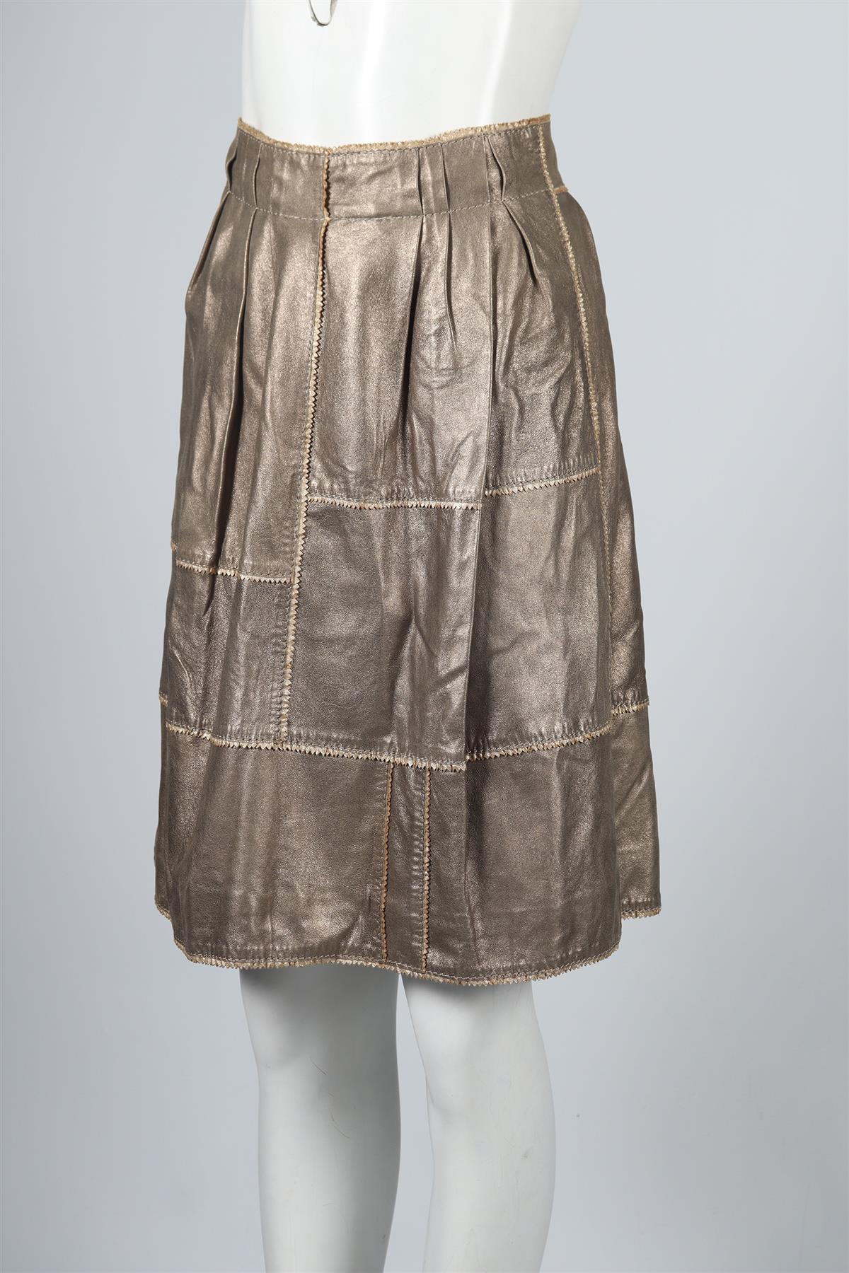 LOUIS VUITTON LEATHER MINI SKIRT FR 36 UK 8 - Image 3