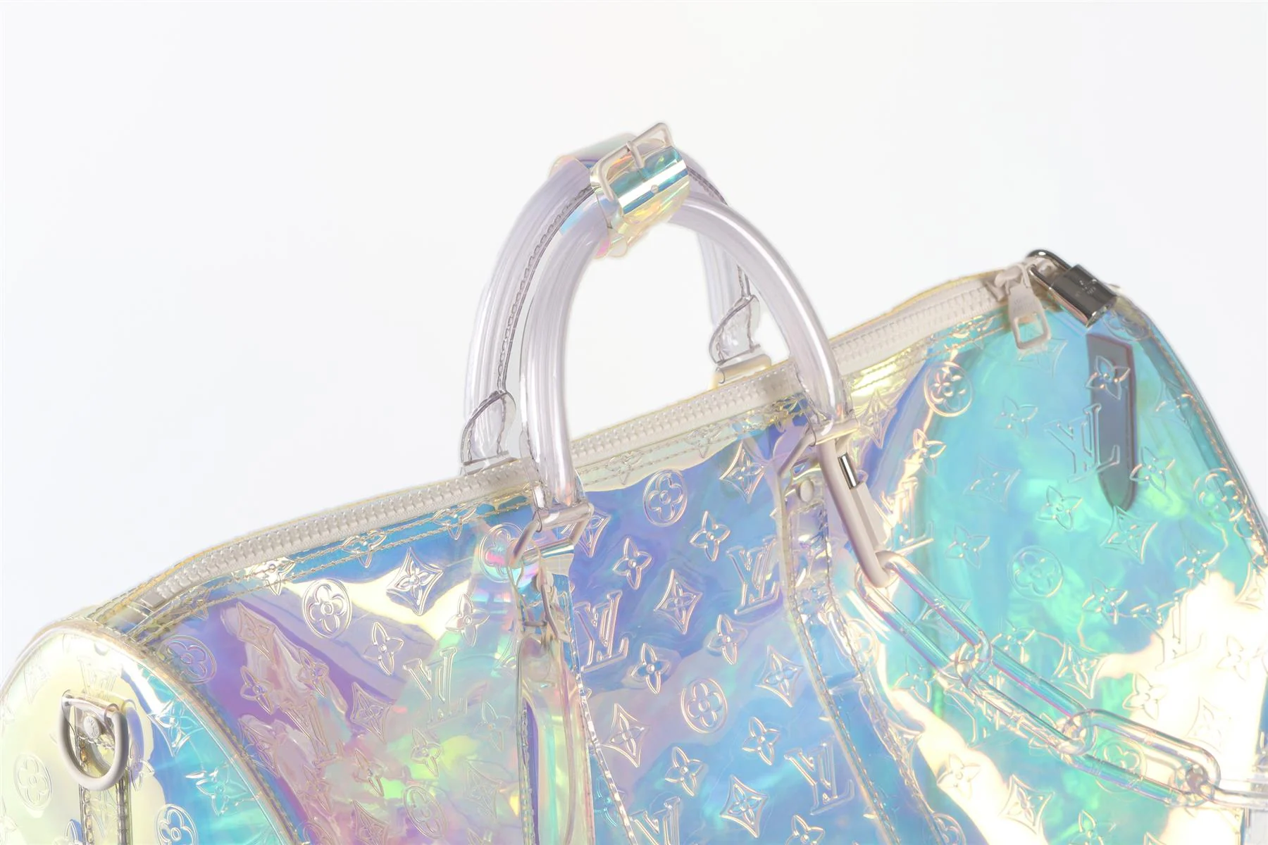LOUIS VUITTON MULTI 2019 KEEPALL BANDOULIÈRE 50 PRISM MONOGRAM PVC TRAVEL BAG - Image 8