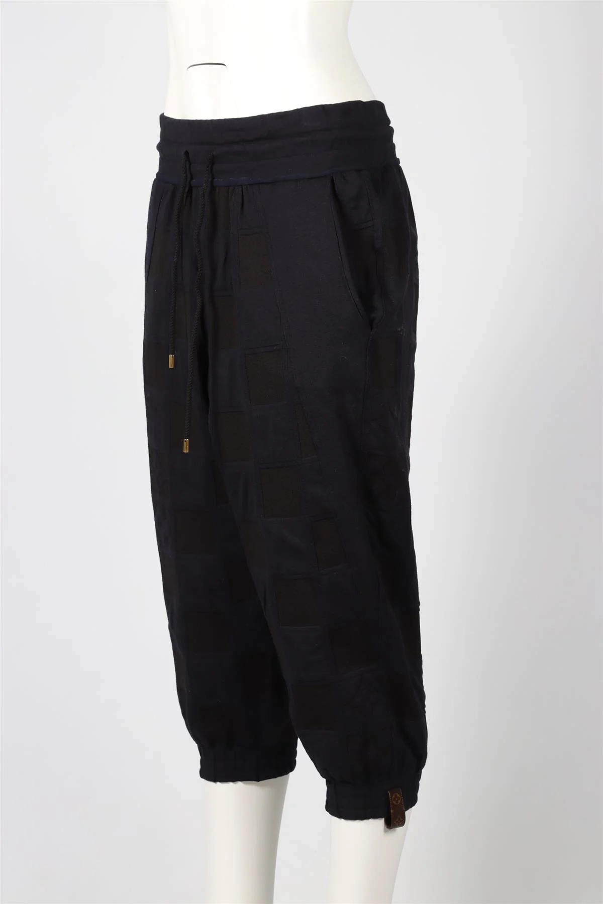 LOUIS VUITTON NAVY AND BLACK COTTON BLEND TRACK PANTS SMALL - Image 3