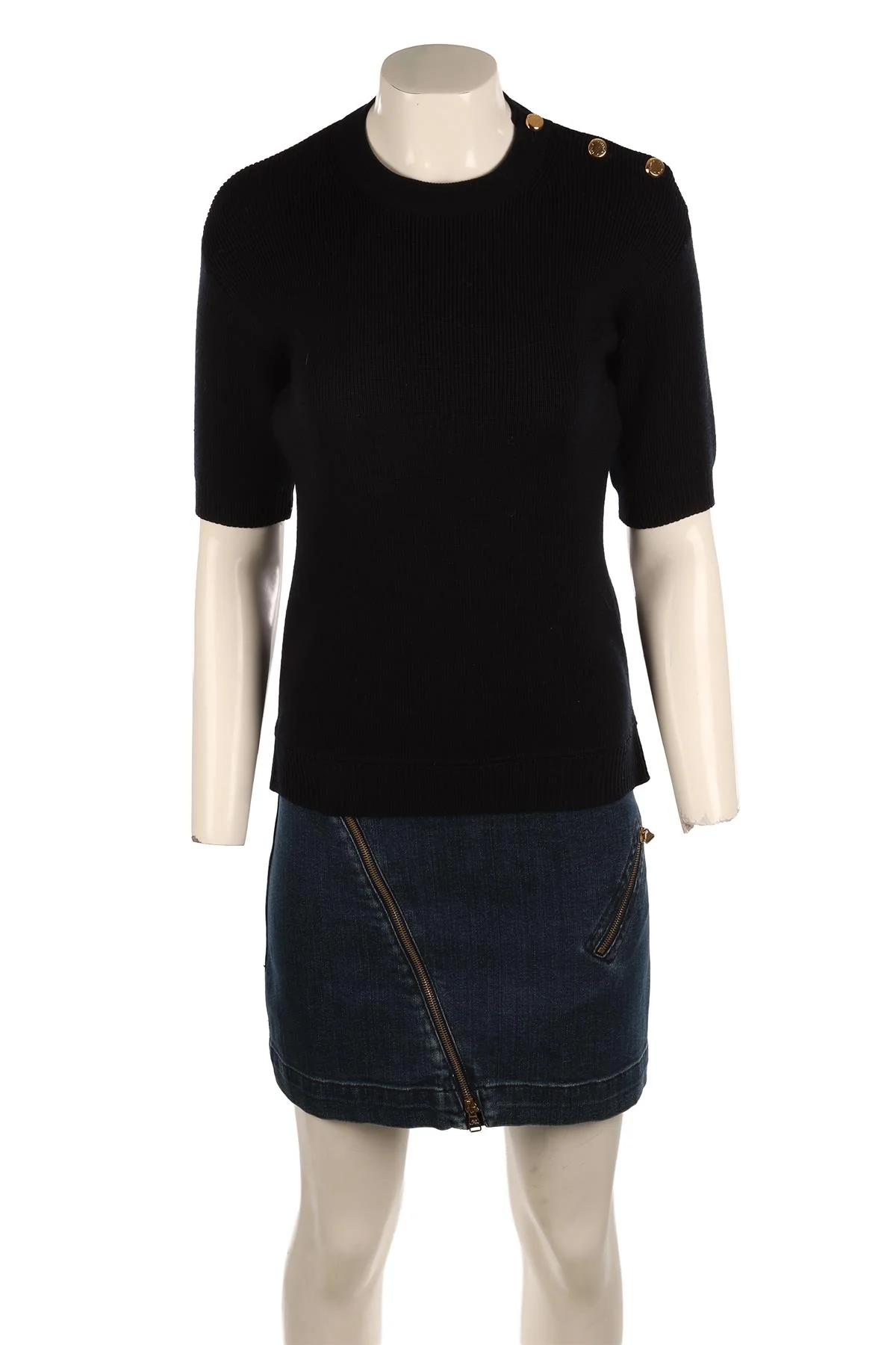 LOUIS VUITTON NAVY DENIM MINI DRESS MEDIUM - Image 2