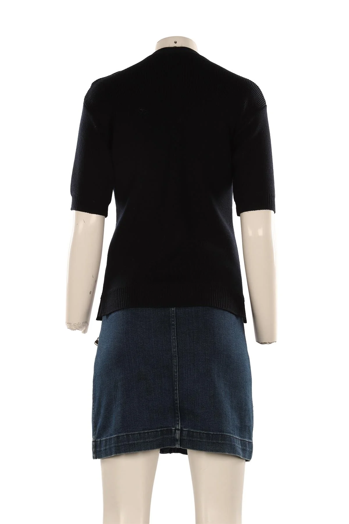 LOUIS VUITTON NAVY DENIM MINI DRESS MEDIUM - Image 4