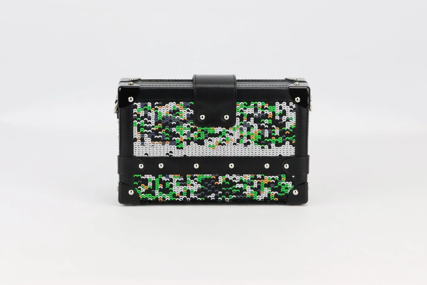 LOUIS VUITTON PETITE MALLE SEQUINED LEATHER CLUTCH - Image 4