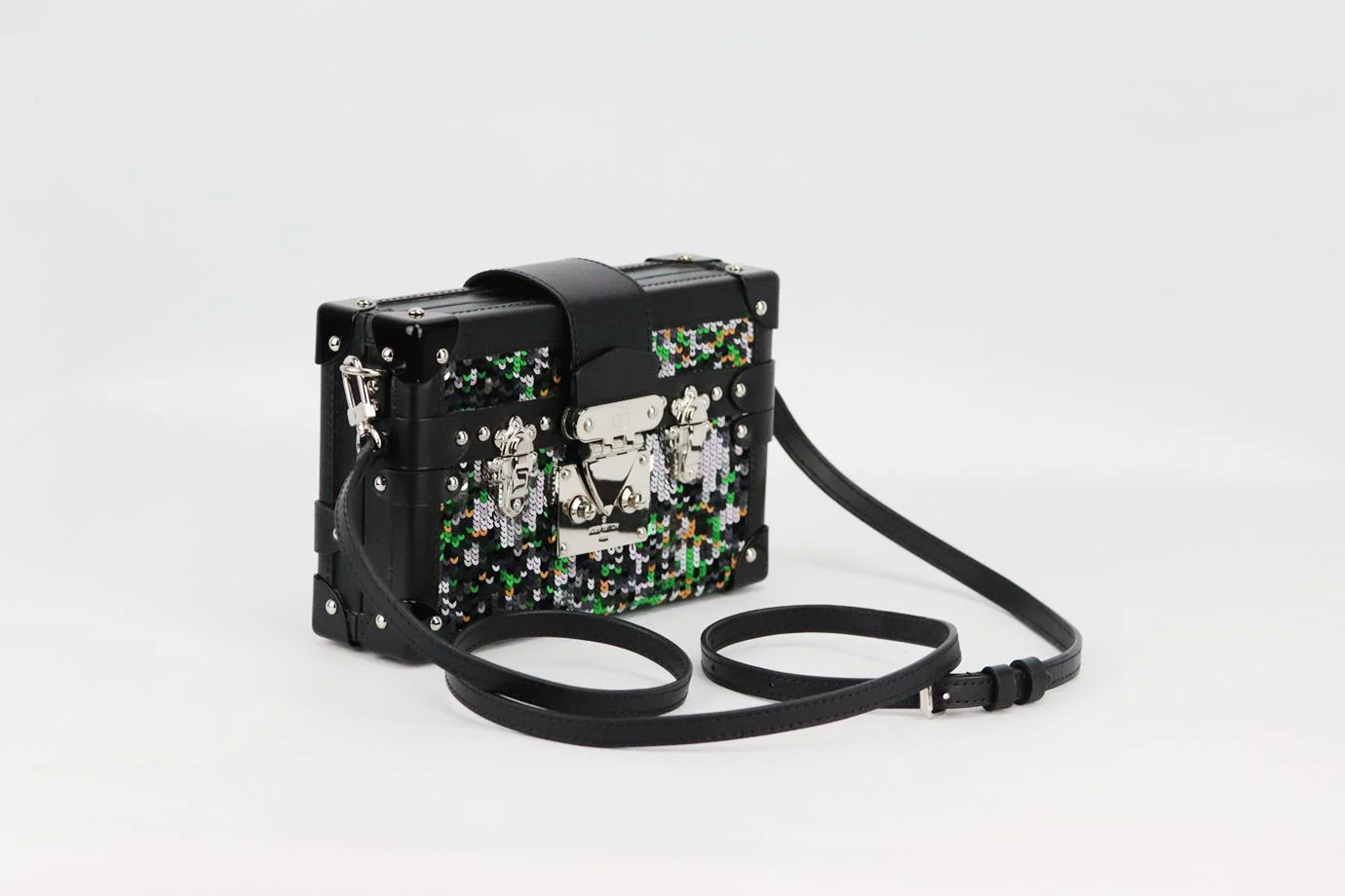 LOUIS VUITTON PETITE MALLE SEQUINED LEATHER CLUTCH - Image 7