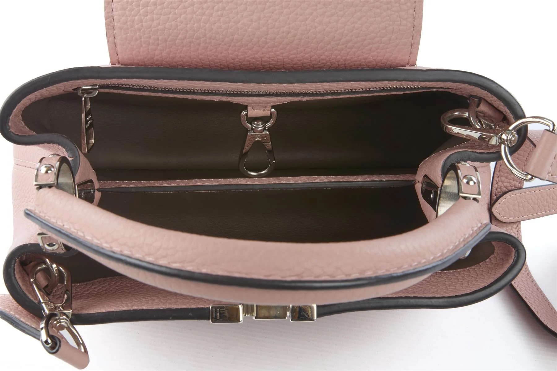 LOUIS VUITTON PINK CAPUCINES BB TAURILLON LEATHER TOTE BAG - Image 10