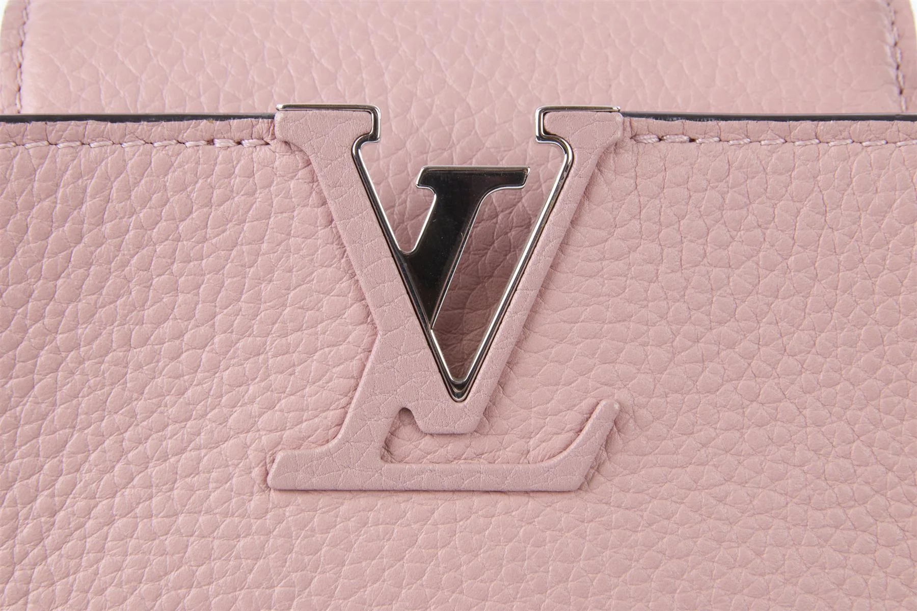 LOUIS VUITTON PINK CAPUCINES BB TAURILLON LEATHER TOTE BAG - Image 8