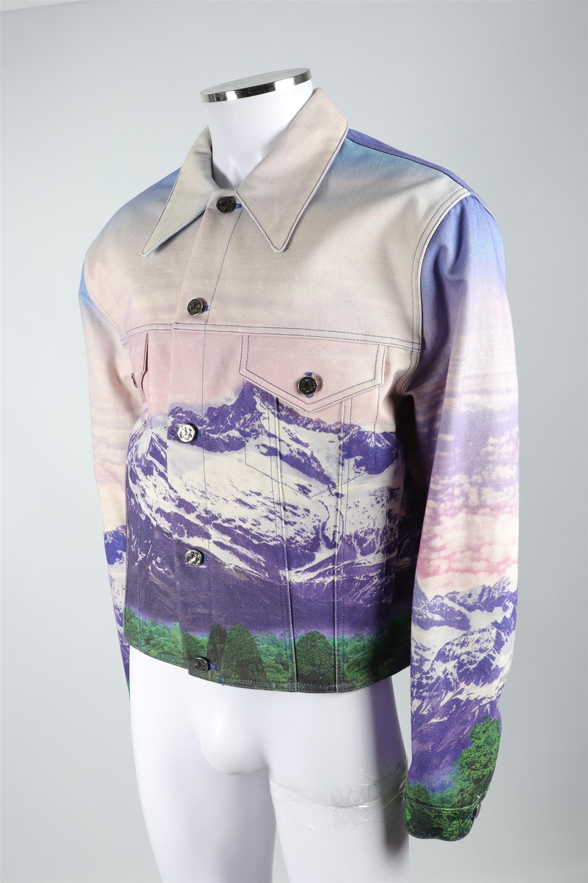 LOUIS VUITTON PURPLE 2022 MEN'S DENIM JACKET IT 48 UK 38 - Image 3