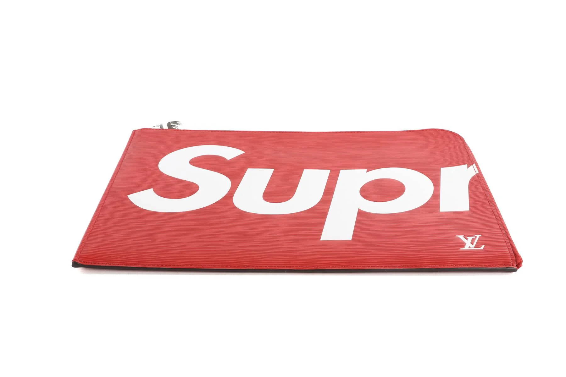 LOUIS VUITTON + SUPREME RED 2017 POCHETTE JOUR GM EPI LEATHER CLUTCH - Image 6