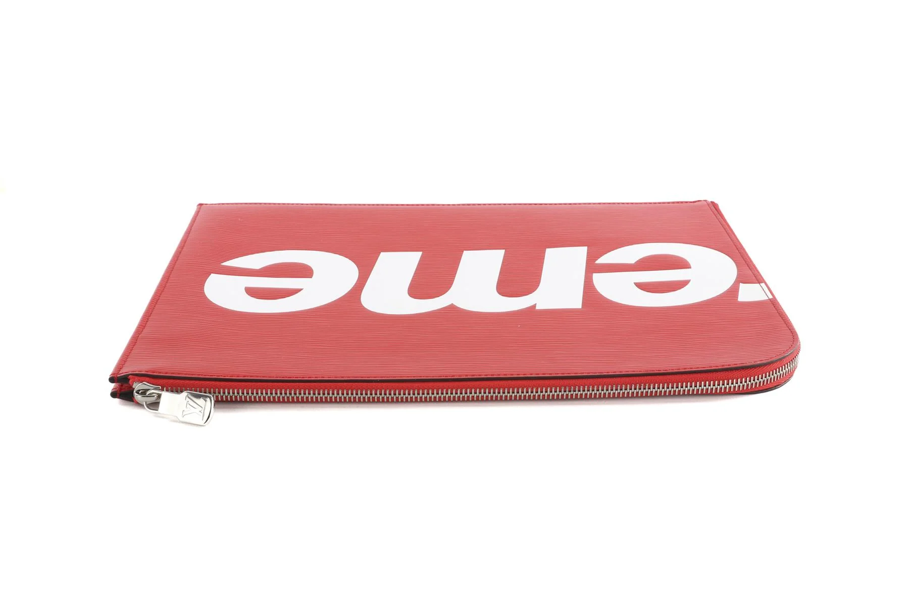LOUIS VUITTON + SUPREME RED 2017 POCHETTE JOUR GM EPI LEATHER CLUTCH - Image 7