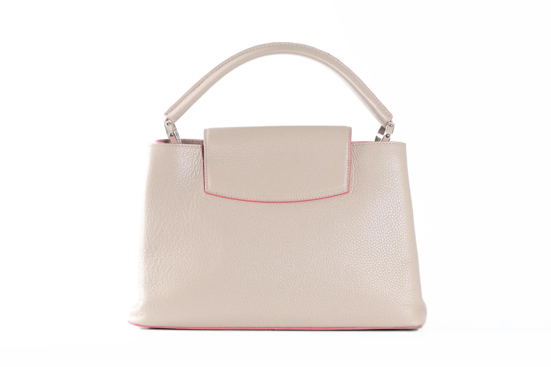 LOUIS VUITTON TAUPE 2014 CAPUCINES MM TAURILLON LEATHER TOTE BAG - Image 6