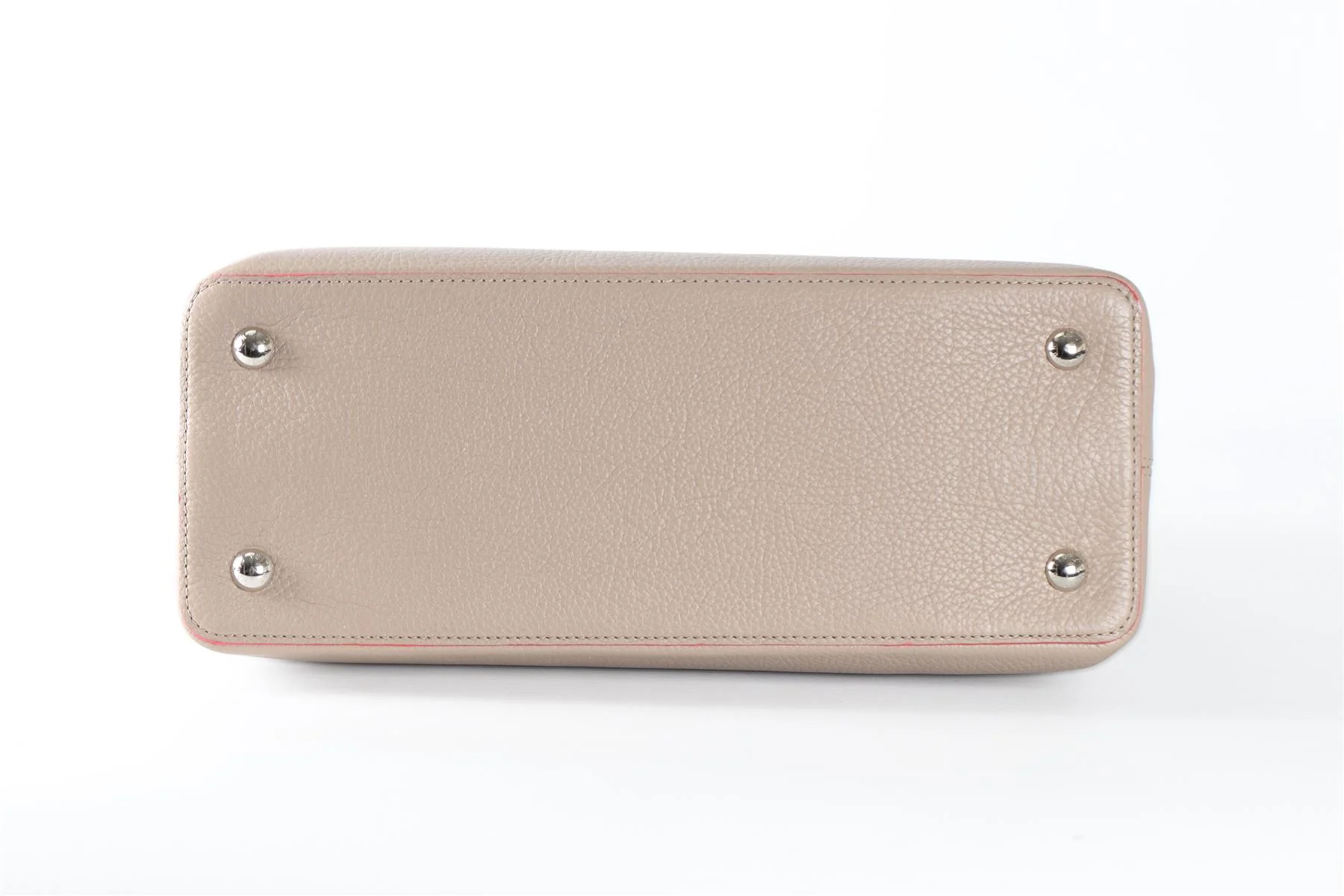 LOUIS VUITTON TAUPE 2014 CAPUCINES MM TAURILLON LEATHER TOTE BAG - Image 7