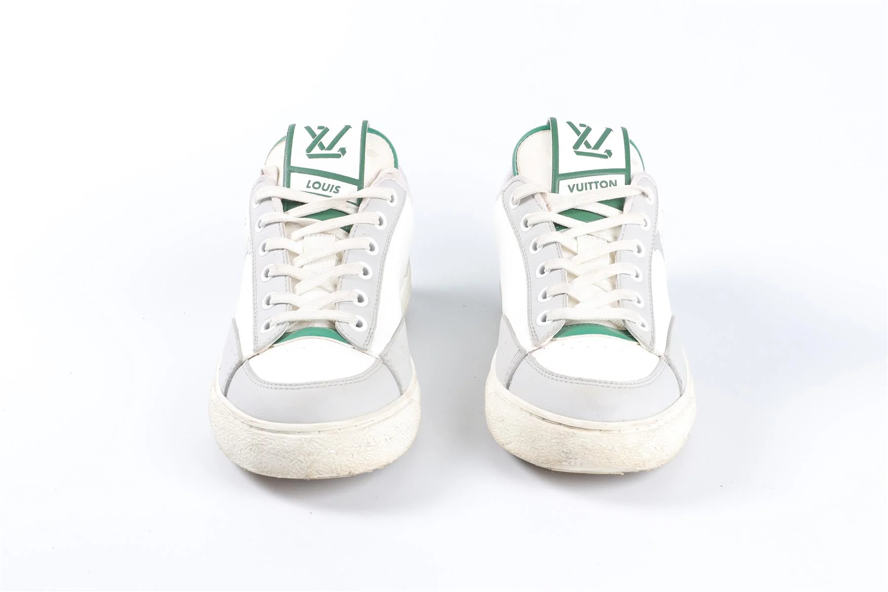 LOUIS VUITTON WHITE CHARLIE LEATHER SNEAKERS EU 37 UK 4 US 7 - Image 3