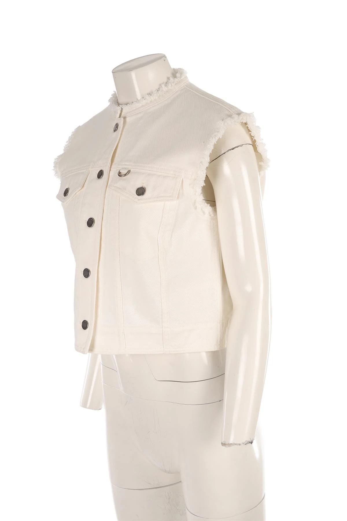 LOUIS VUITTON WHITE DENIM GILET FR 40 UK 12 - Image 3