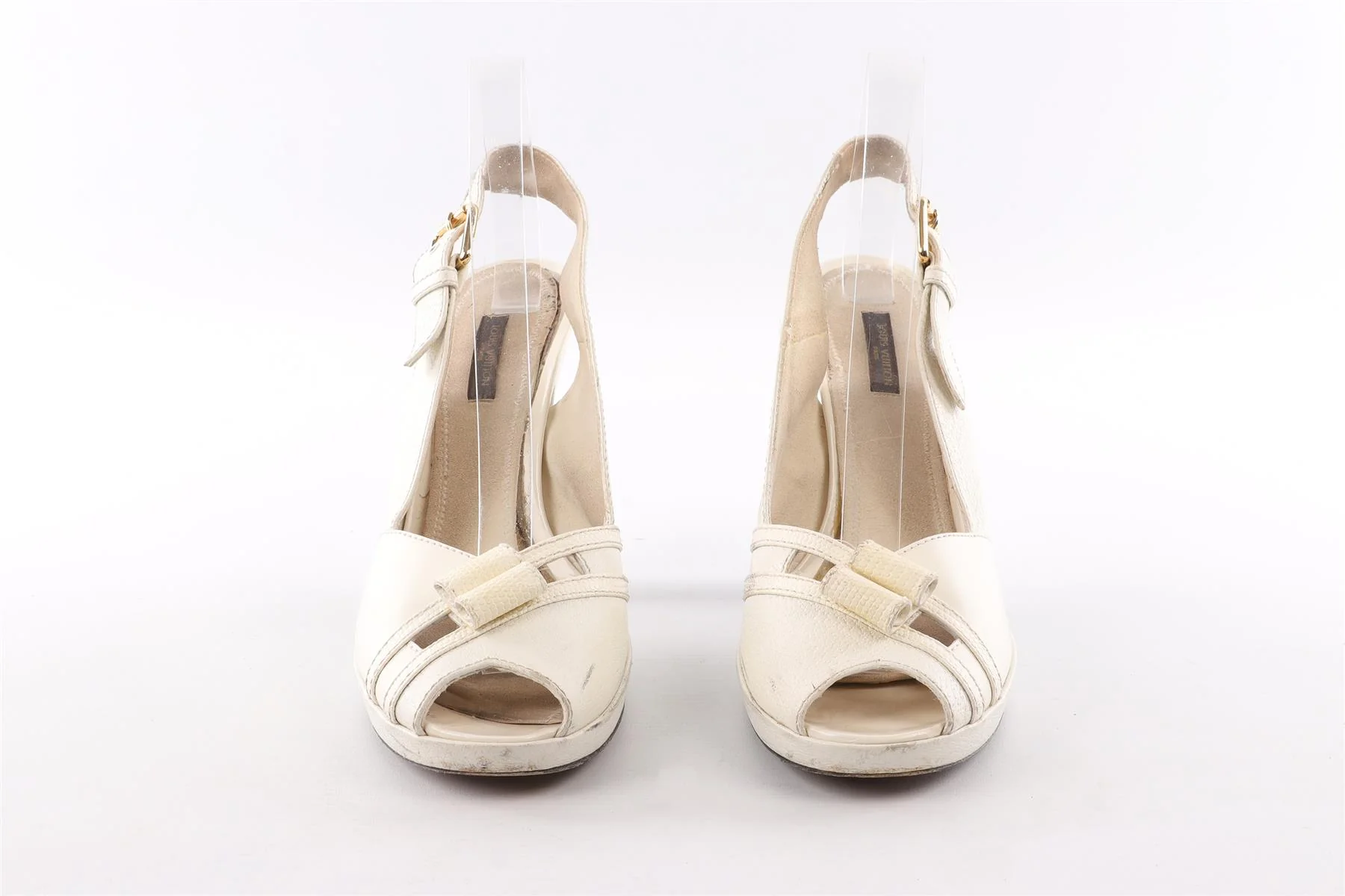 LOUIS VUITTON WHITE LEATHER SANDALS EU 41 UK 8 US 11 - Image 3