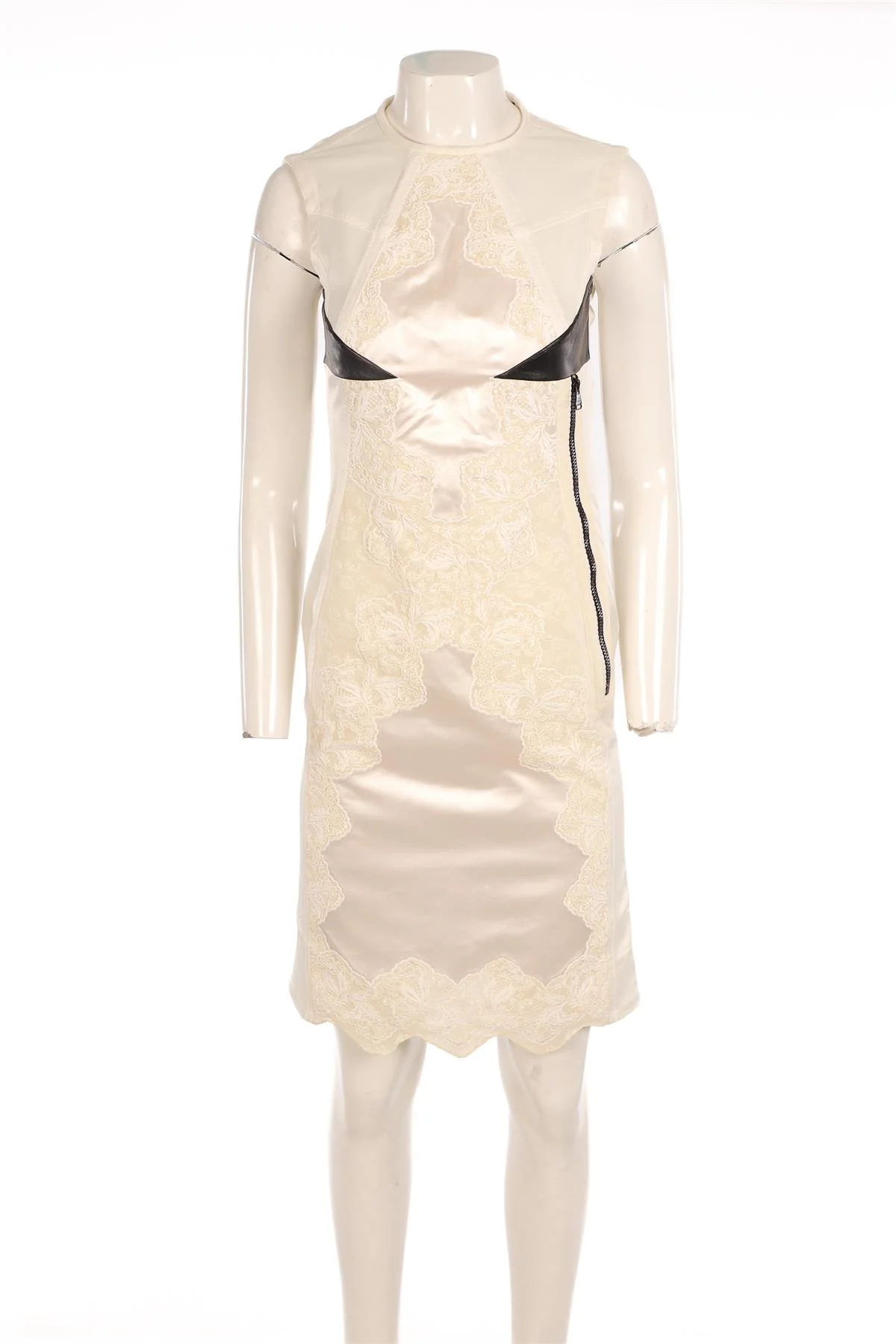 LOUIS VUITTON WHITE SILK MIDI DRESS FR 36 UK 8 - Image 2