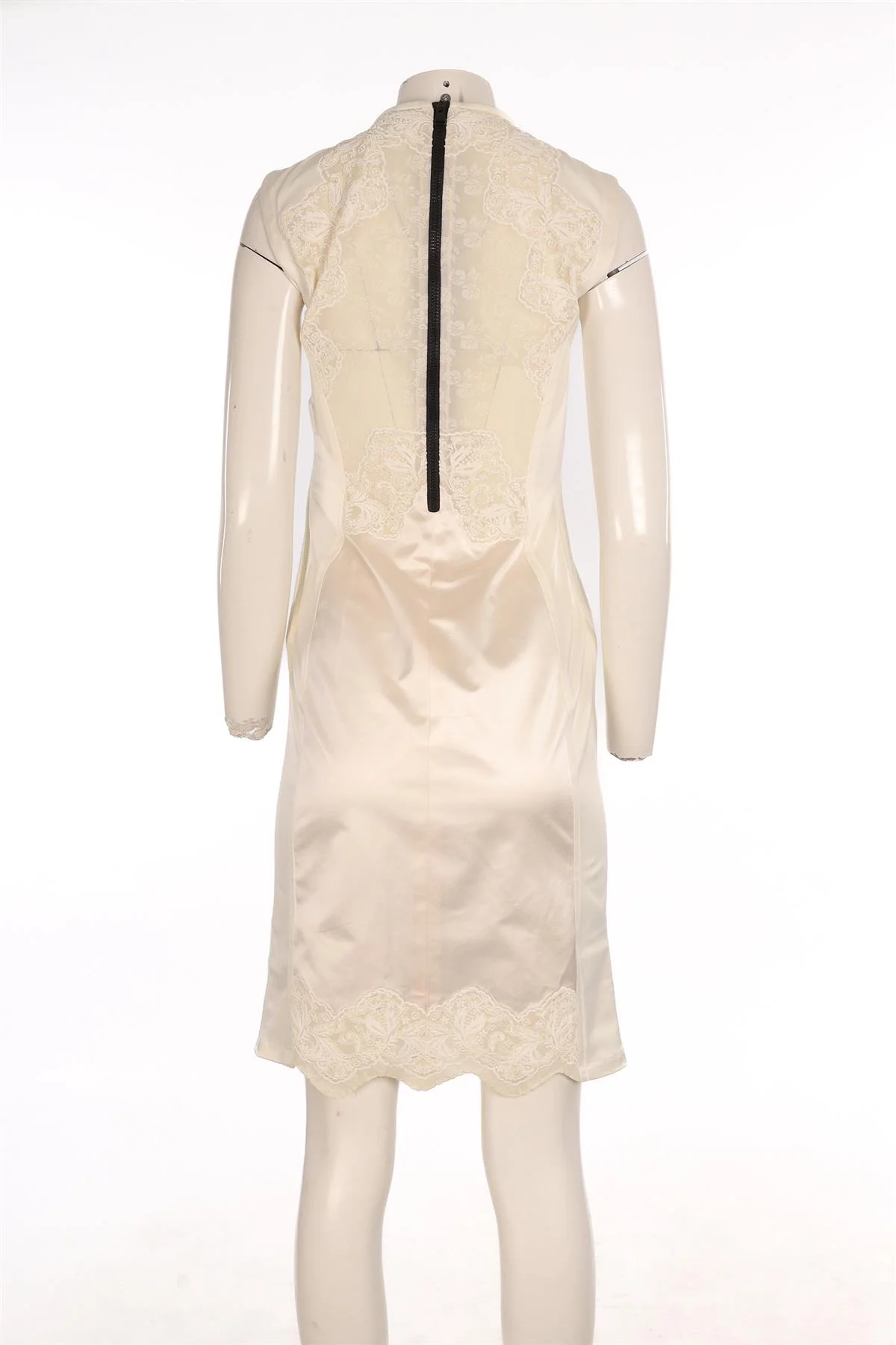 LOUIS VUITTON WHITE SILK MIDI DRESS FR 36 UK 8 - Image 4