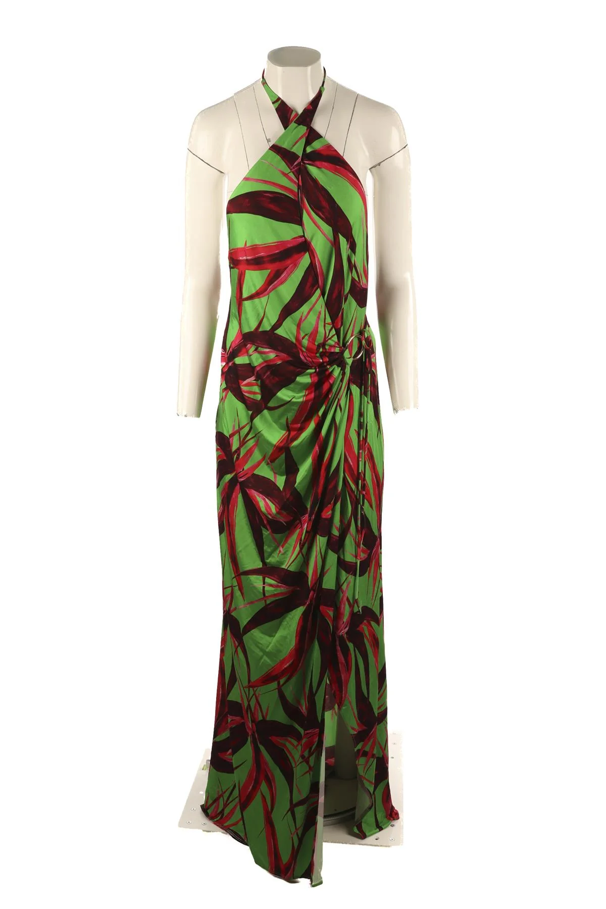 LOUISA BALLOU GREEN JERSEY MAXI DRESS XLARGE - Image 2