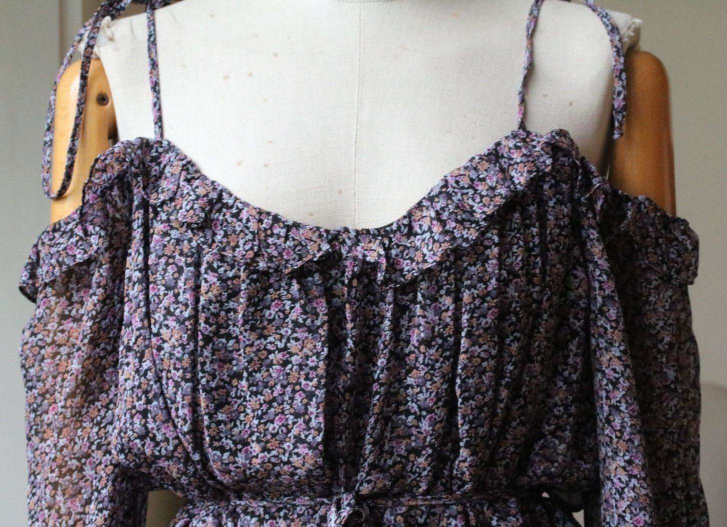 LOVE SHACK FANCY CHARLOTTE OFF-THE-SHOULDER FLORAL PRINT MIDI DRESS MEDIUM - Image 4
