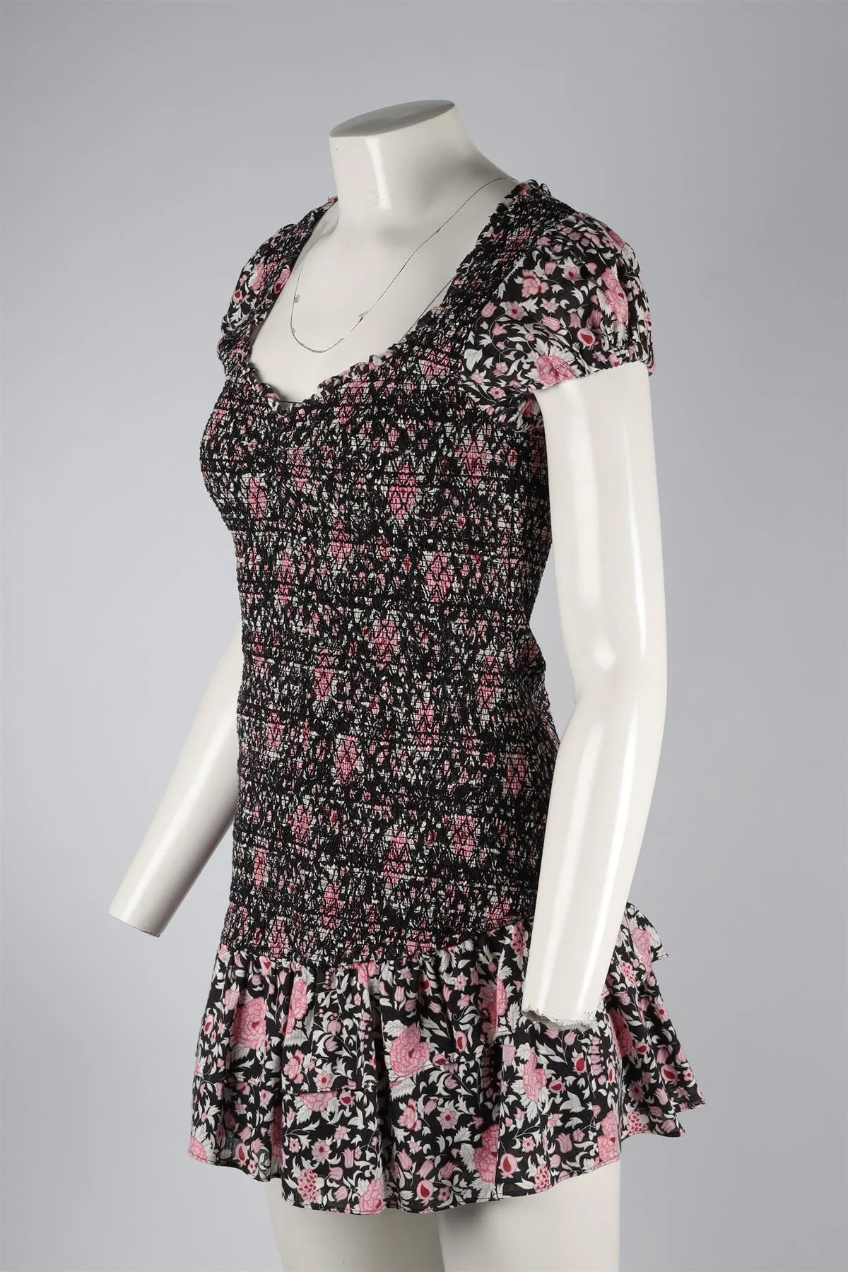 LOVESHACKFANCY BLACK COTTON MINI DRESS SMALL - Image 3