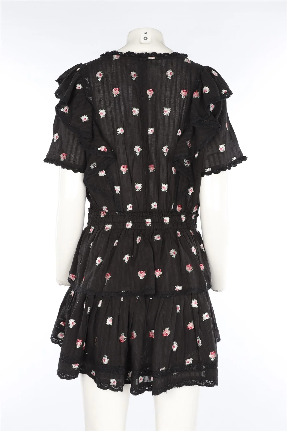 LOVESHACKFANCY BLACK MINI DRESS LARGE - Image 4