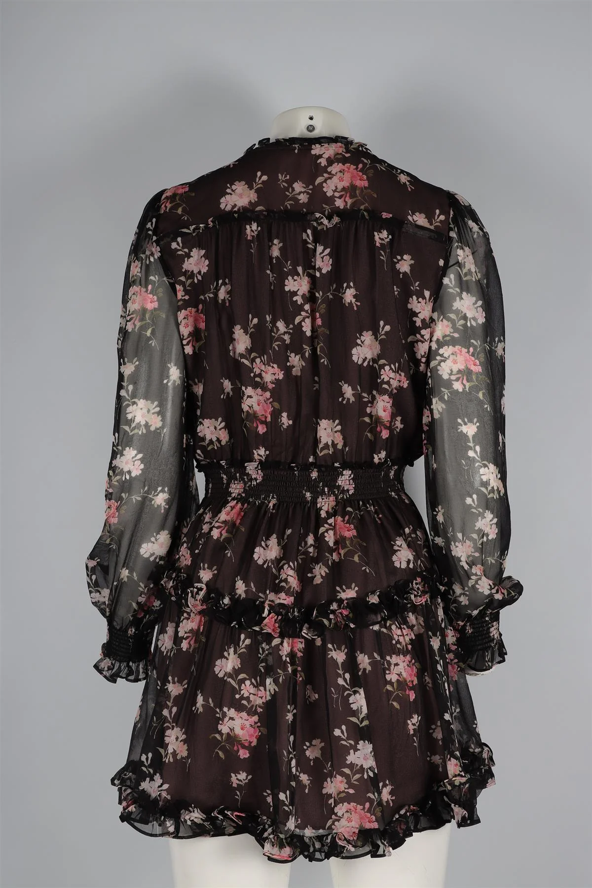 LOVESHACKFANCY BLACK SILK MINI DRESS MEDIUM - Image 4