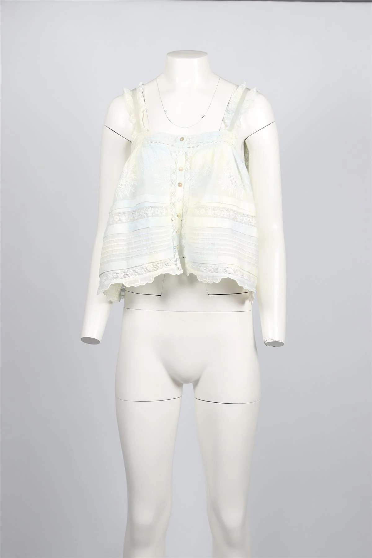 LOVESHACKFANCY BLUE AND YELLOW COTTON TOP MEDIUM - Image 2