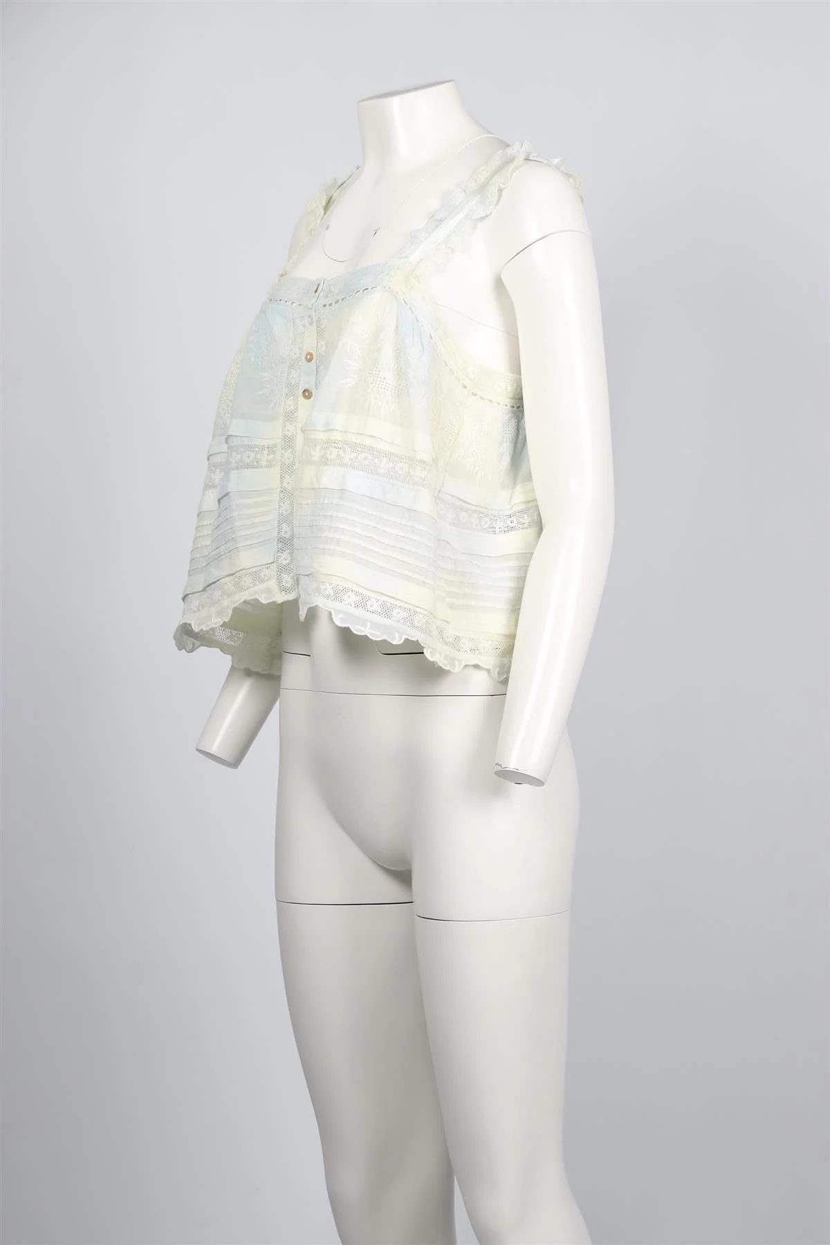 LOVESHACKFANCY BLUE AND YELLOW COTTON TOP MEDIUM - Image 3
