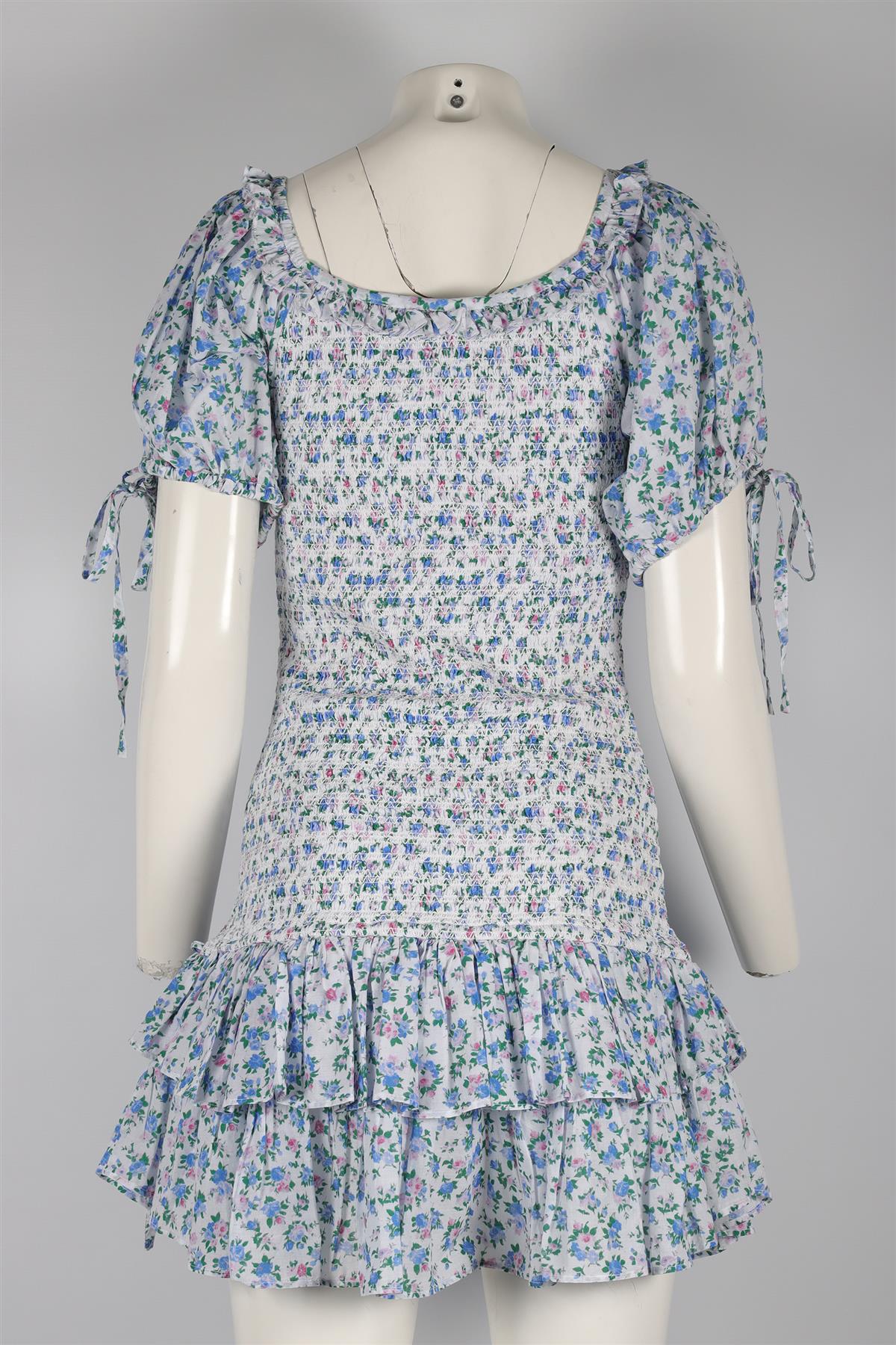 LOVESHACKFANCY BLUE COTTON MINI DRESS MEDIUM - Image 4