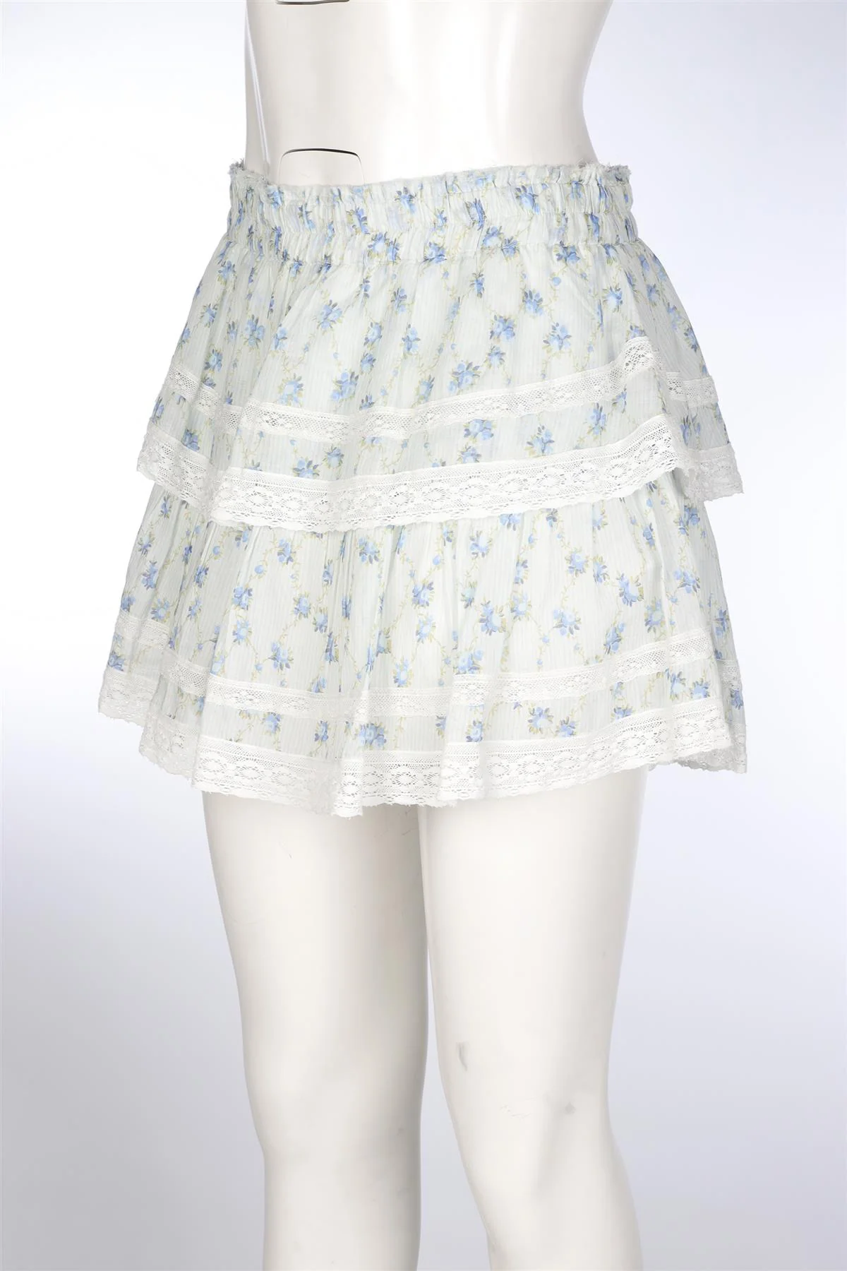 LOVESHACKFANCY BLUE COTTON MINI SKIRT MEDIUM - Image 3