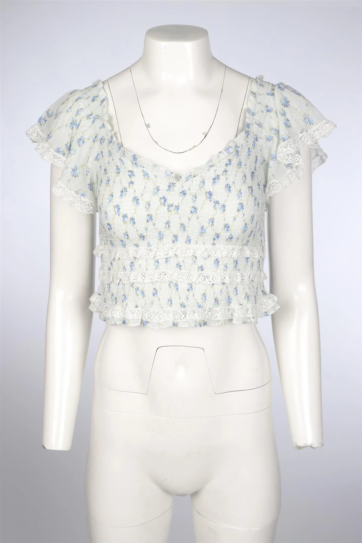 LOVESHACKFANCY BLUE COTTON TOP MEDIUM - Image 2